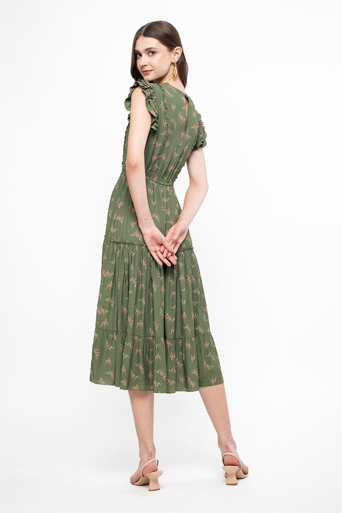 HAIRA Dress in Green Cabe