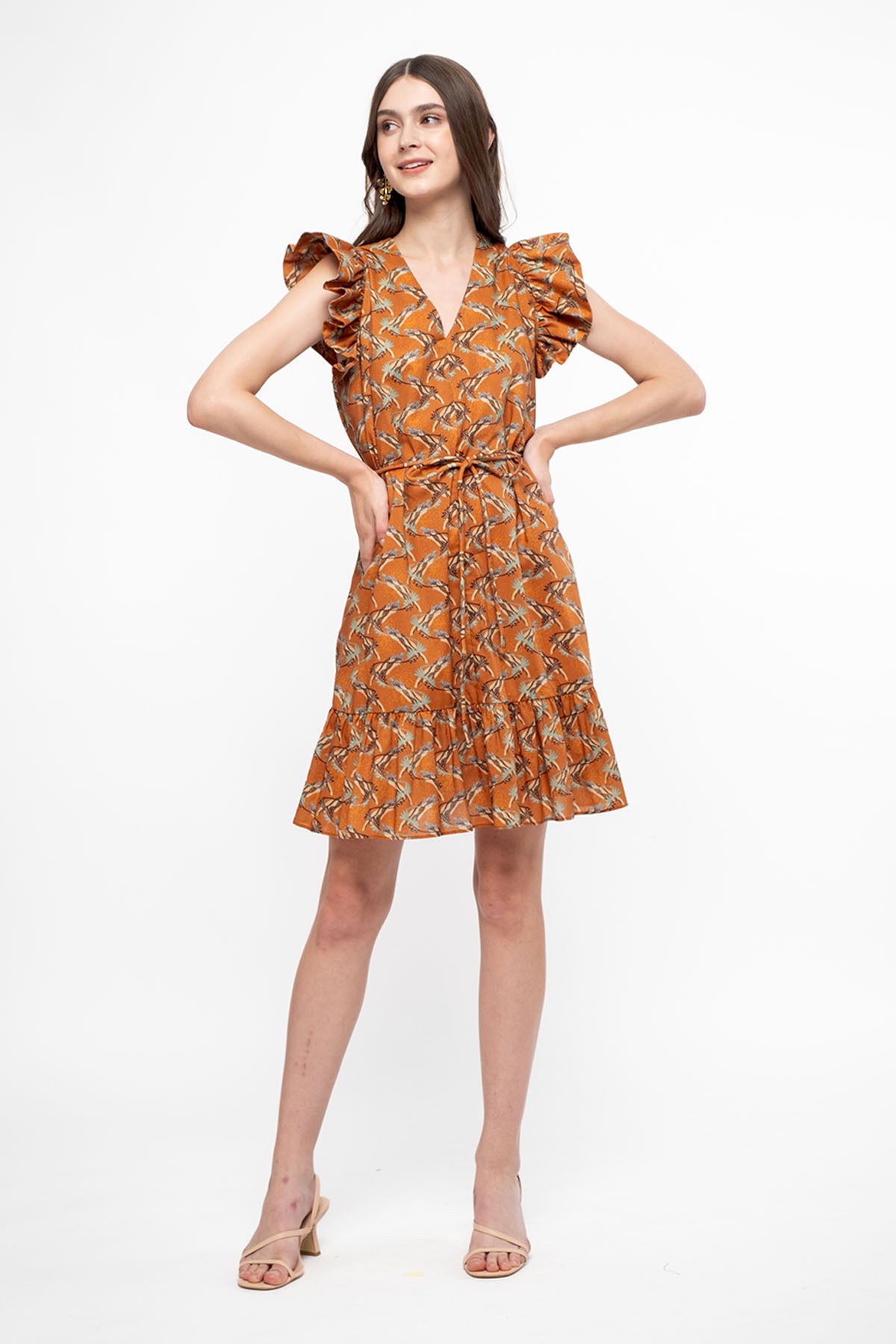 DARA Dress in Orange Tenun