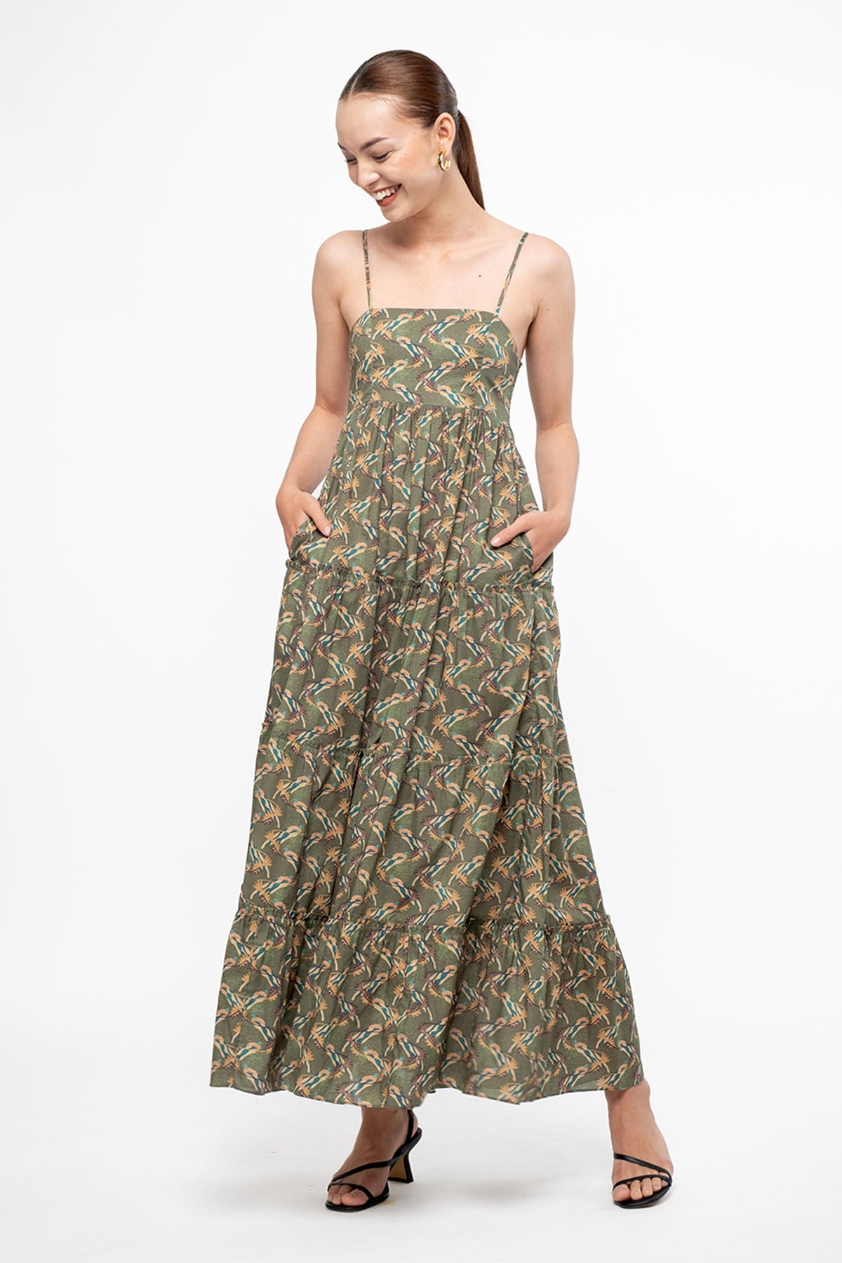 FARA Dress in Green Tenun