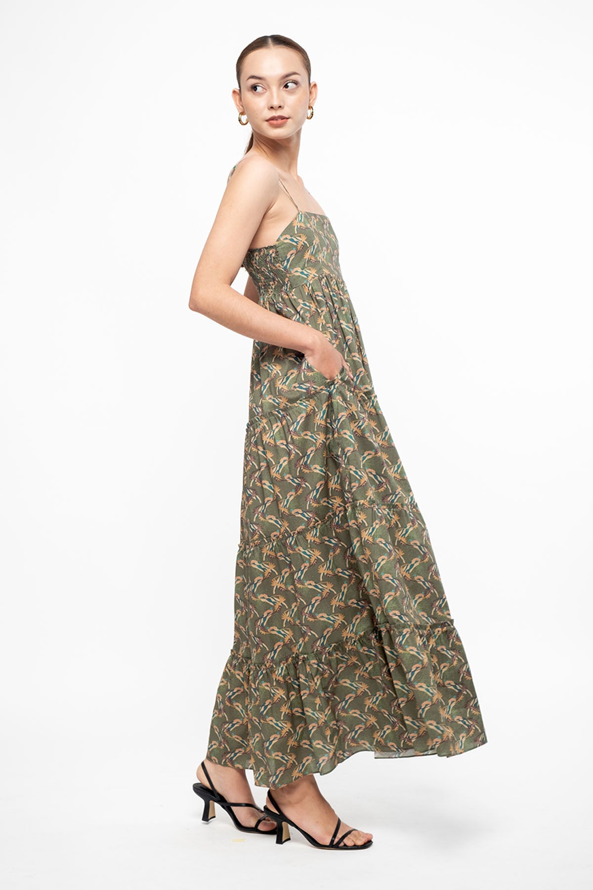 FARA Dress in Green Tenun