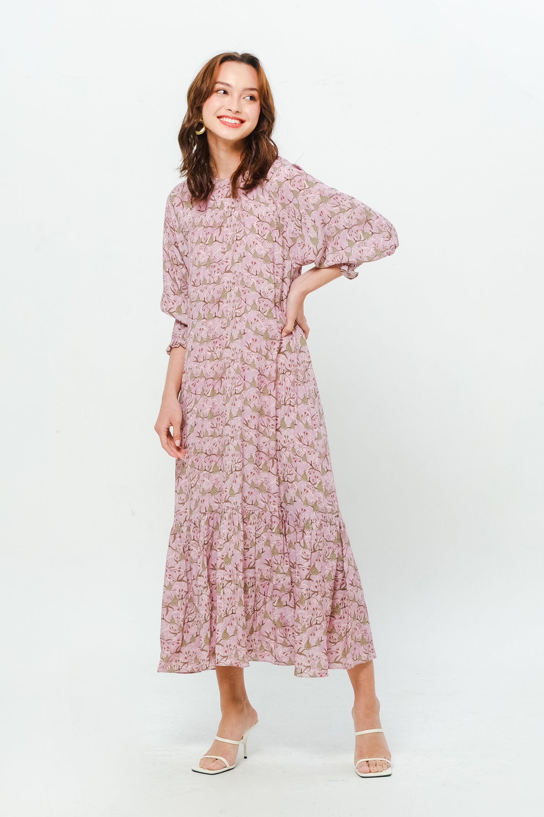 EILA Dress in Pink Bird