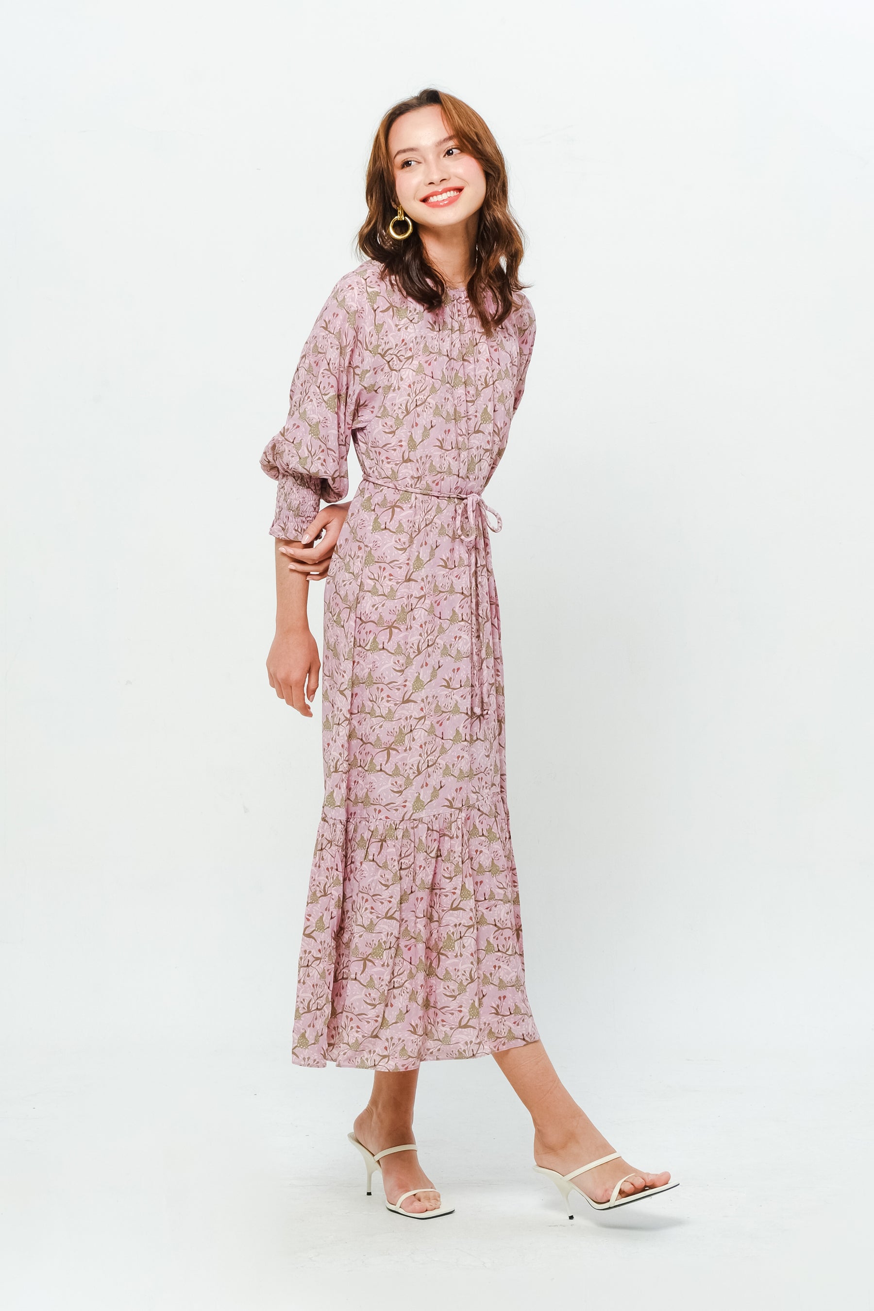 EILA Dress in Pink Bird
