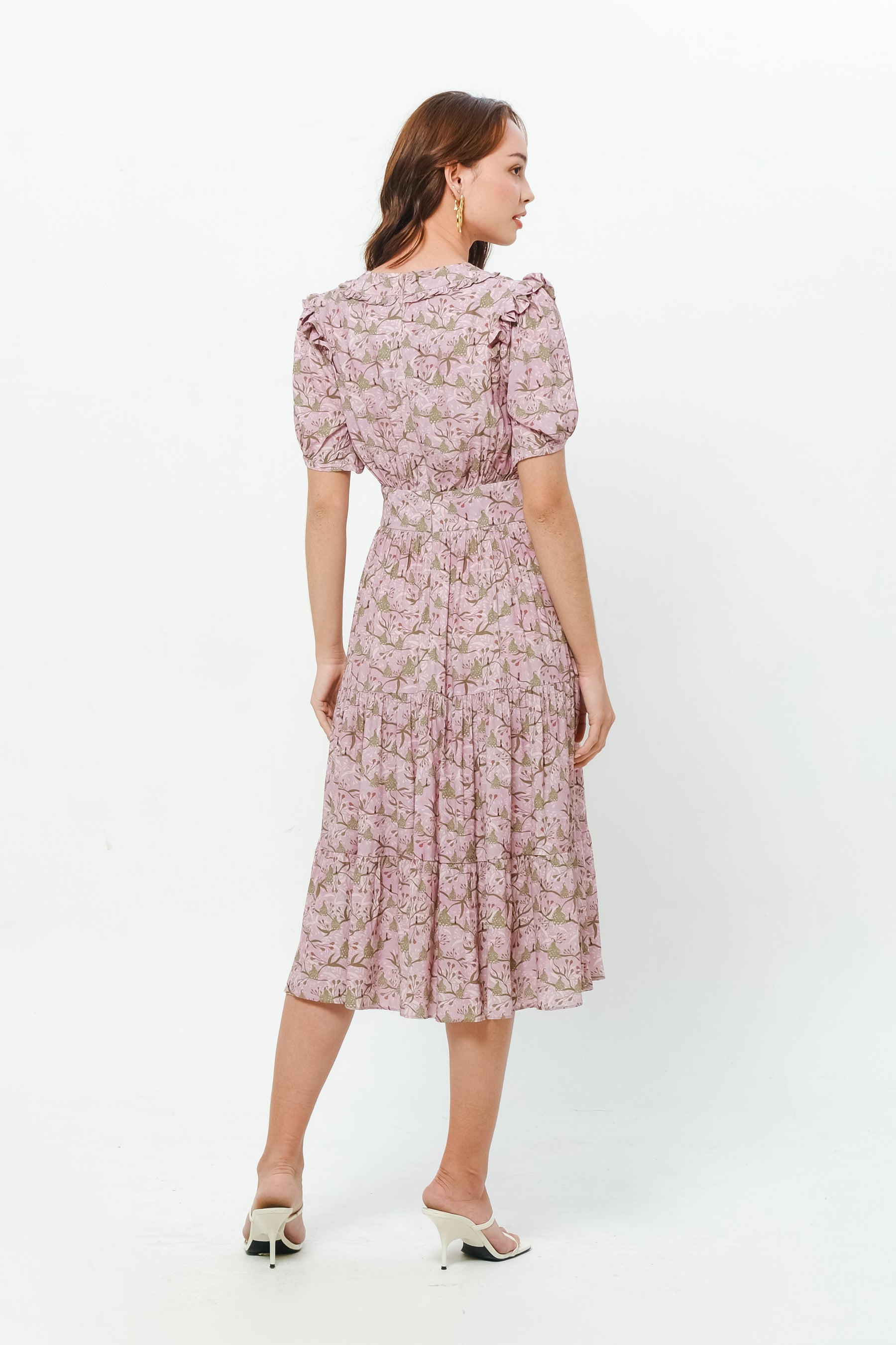 ELINA Dress in Pink Bird