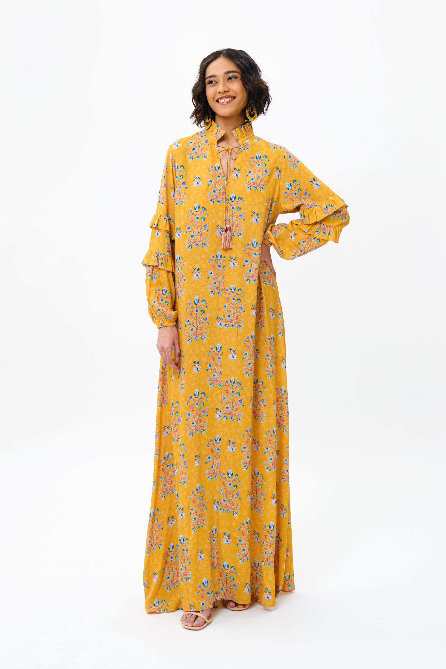 FAIZA Dress in Yellow Anggrek