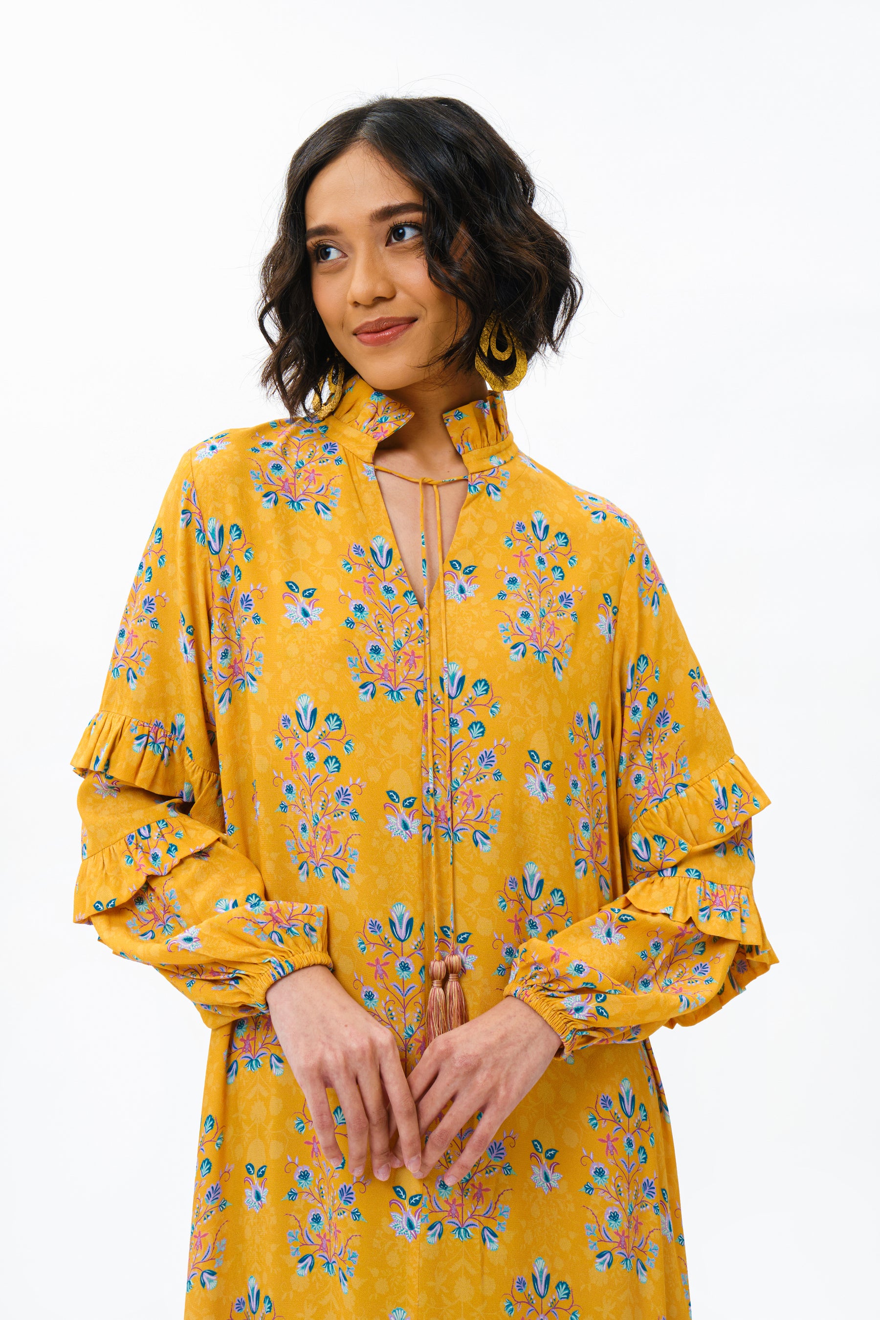 FAIZA Dress in Yellow Anggrek