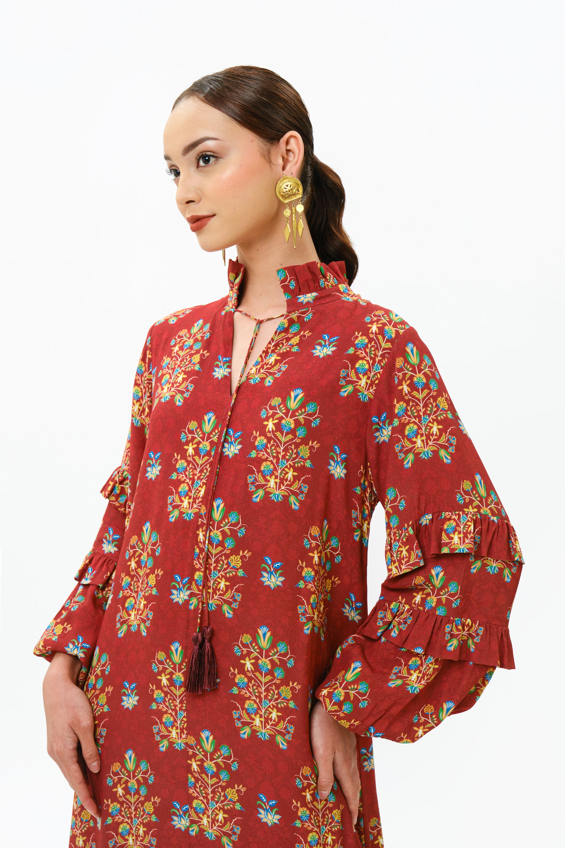 FAIZA Dress in Red Anggrek