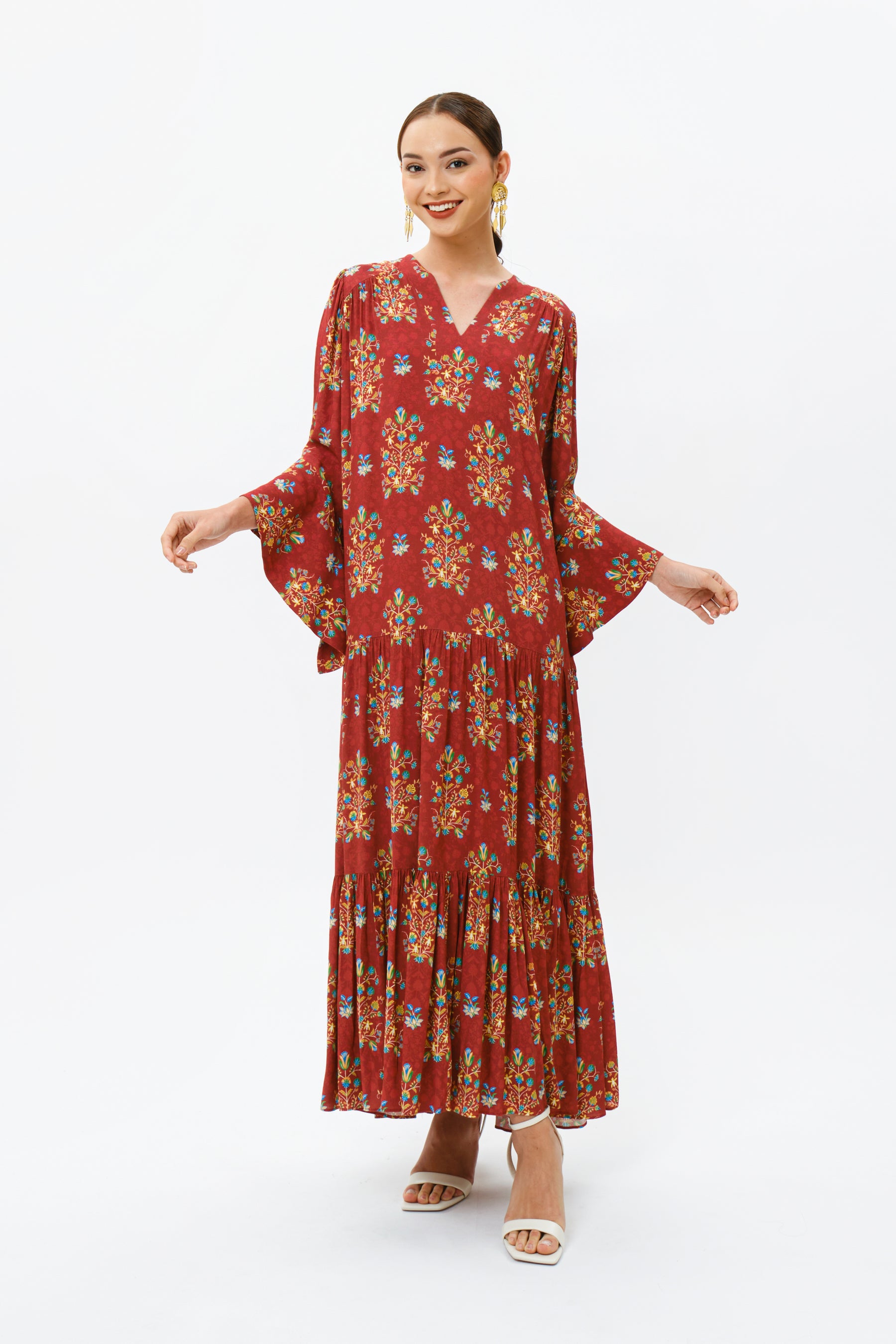 LATIFA Dress in Red Anggrek