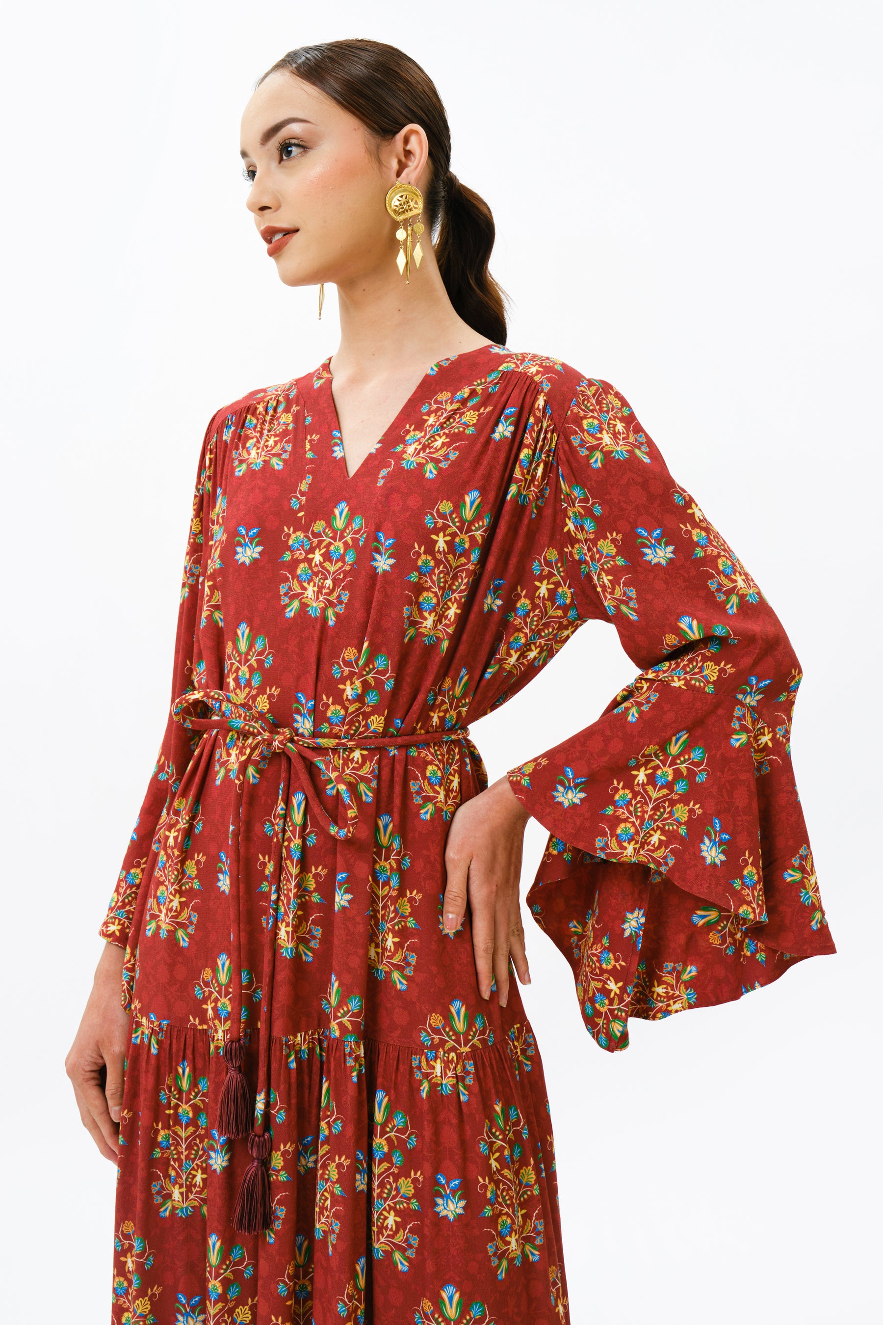 LATIFA Dress in Red Anggrek