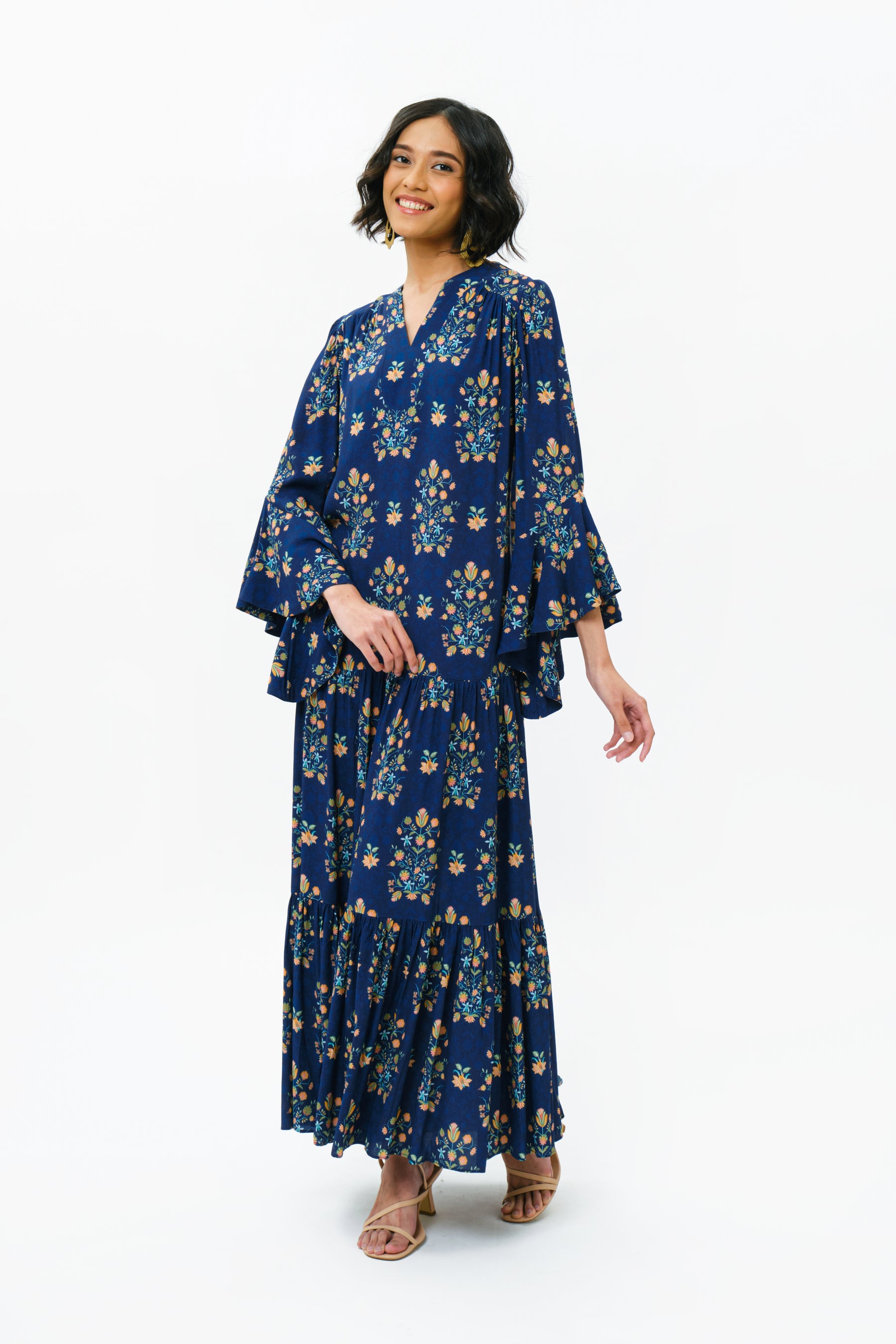 LATIFA Dress in Navy Anggrek