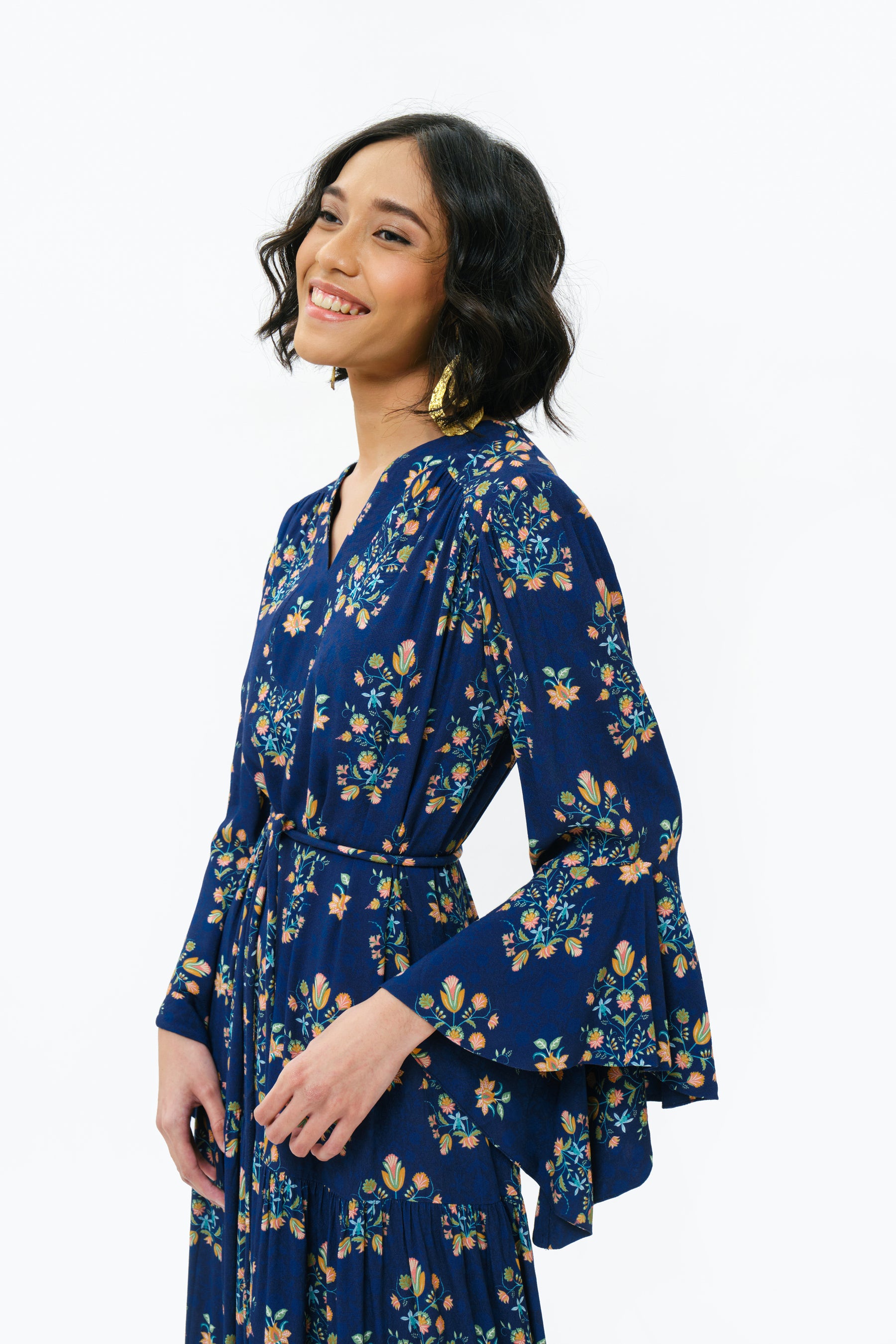 LATIFA Dress in Navy Anggrek