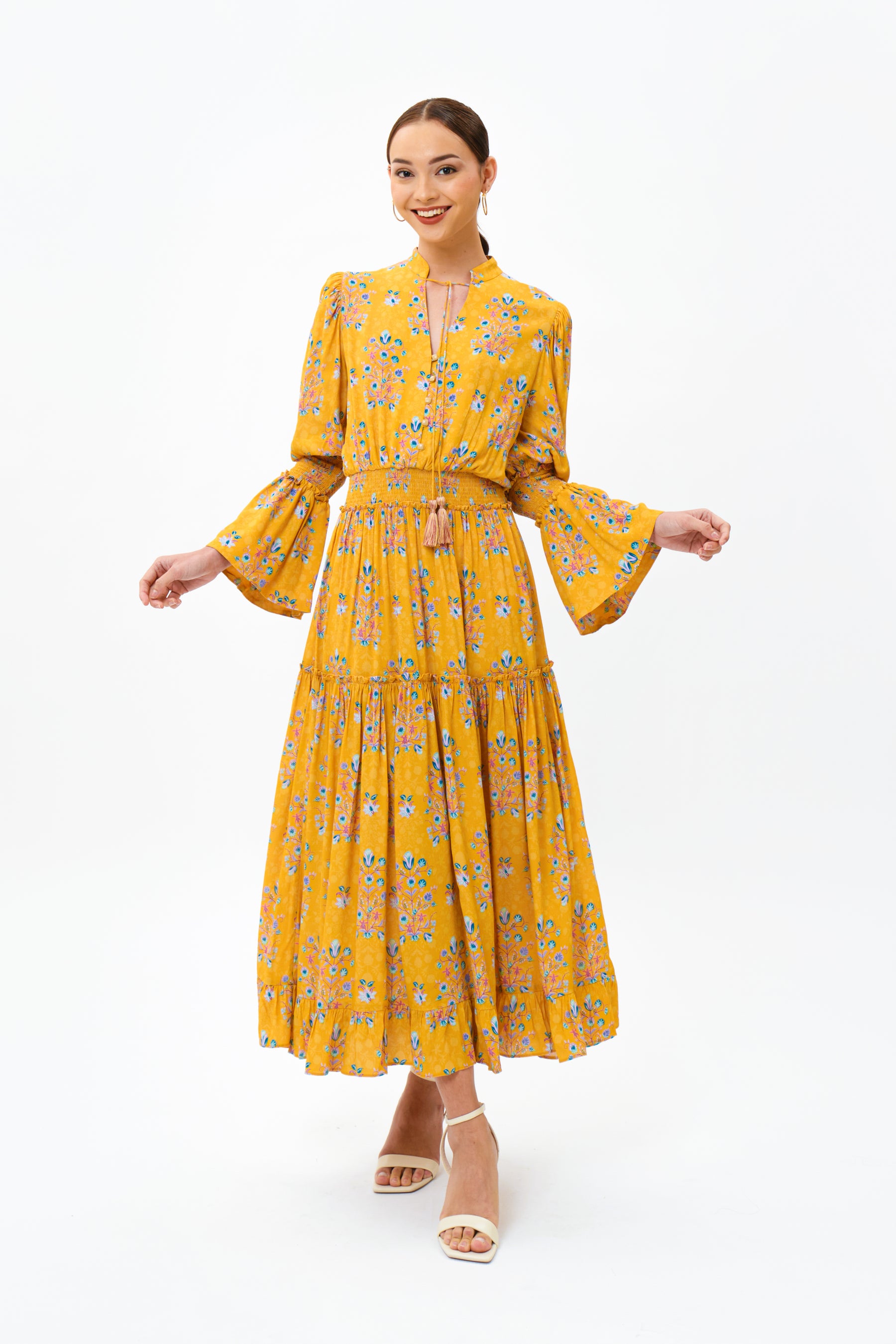 MALIKA Dress in Yellow Anggrek