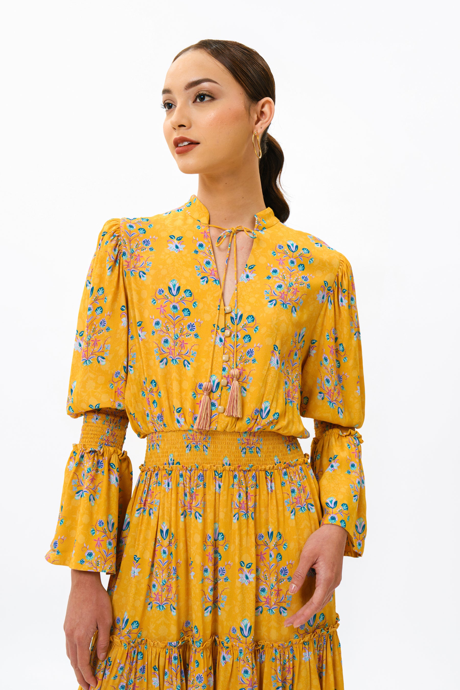 MALIKA Dress in Yellow Anggrek
