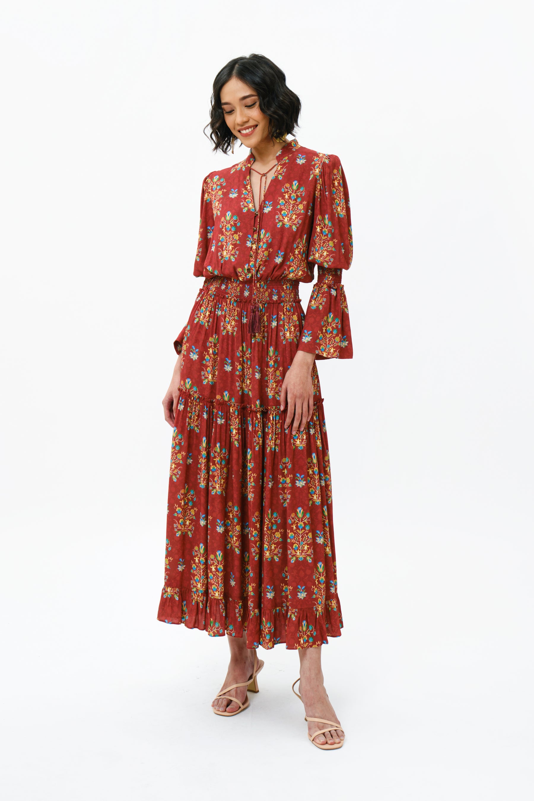 MALIKA Dress in Red Anggrek