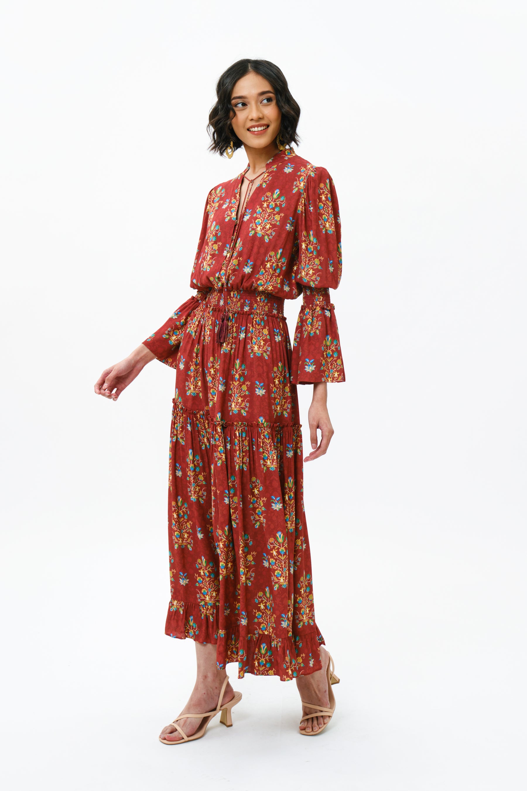 MALIKA Dress in Red Anggrek