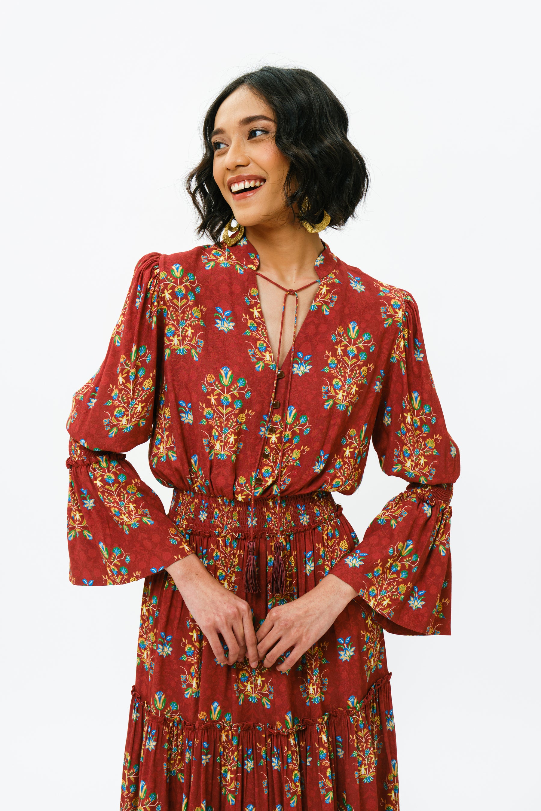 MALIKA Dress in Red Anggrek