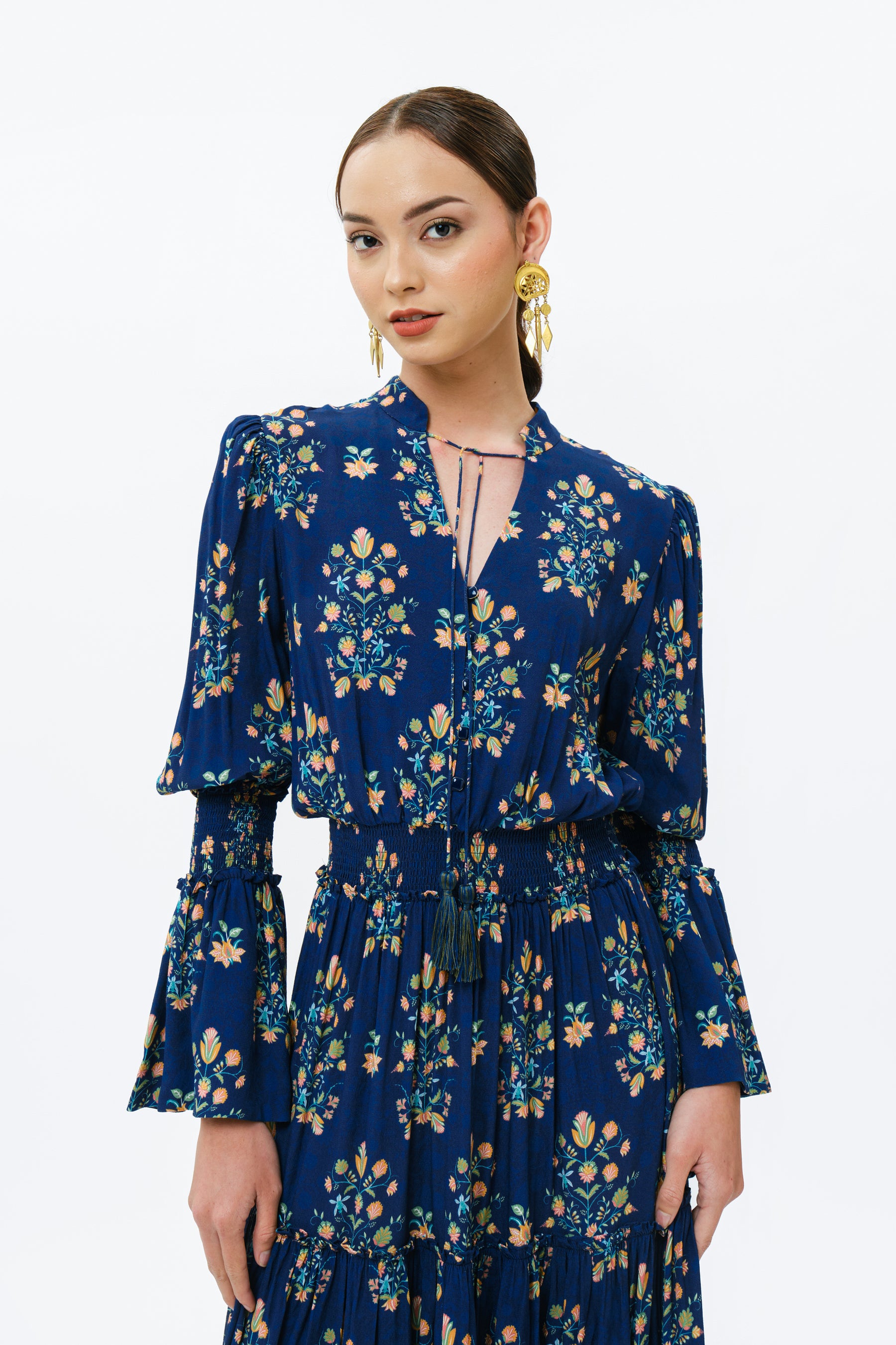 MALIKA Dress in Navy Anggrek