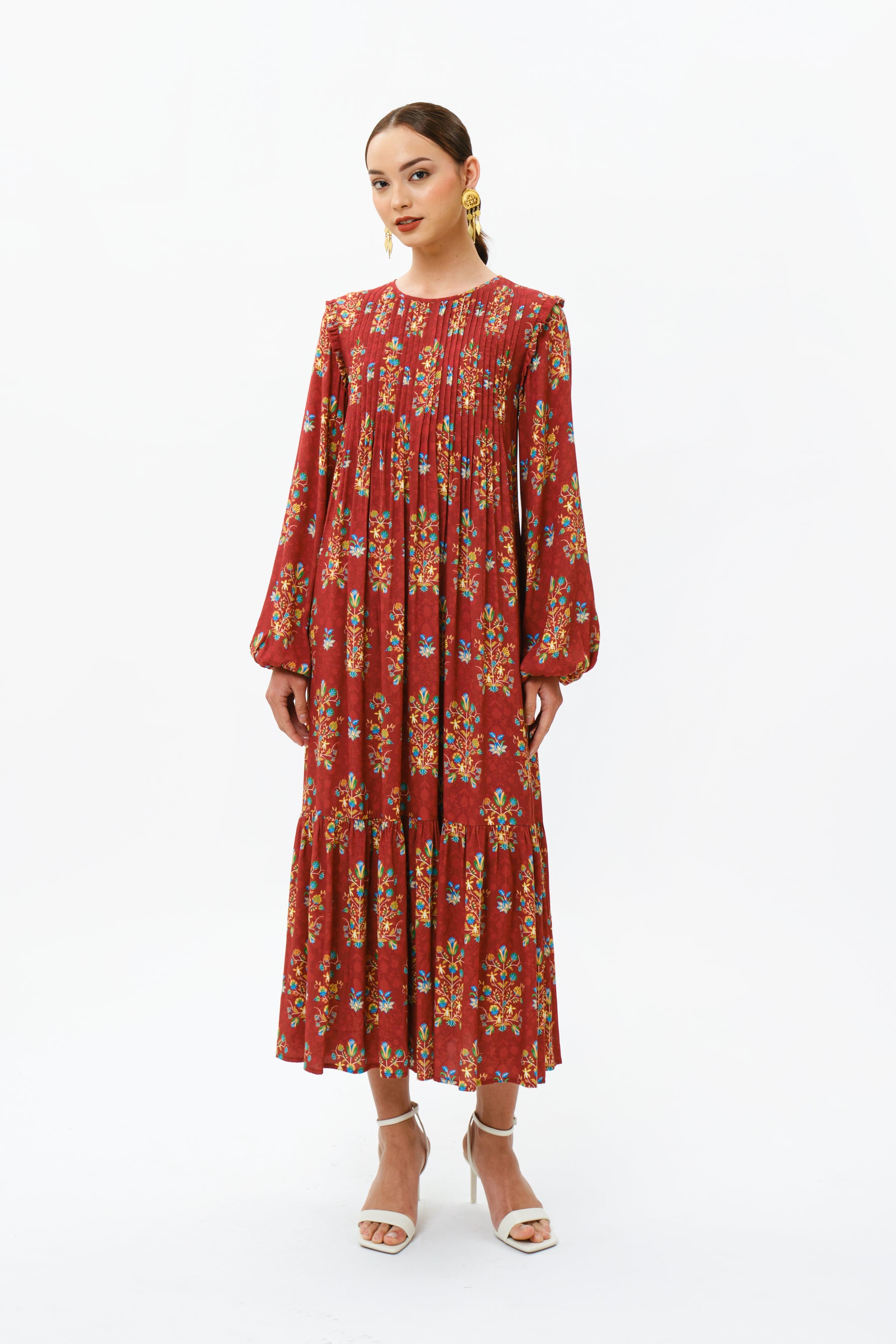 NURA Dress in Red Anggrek