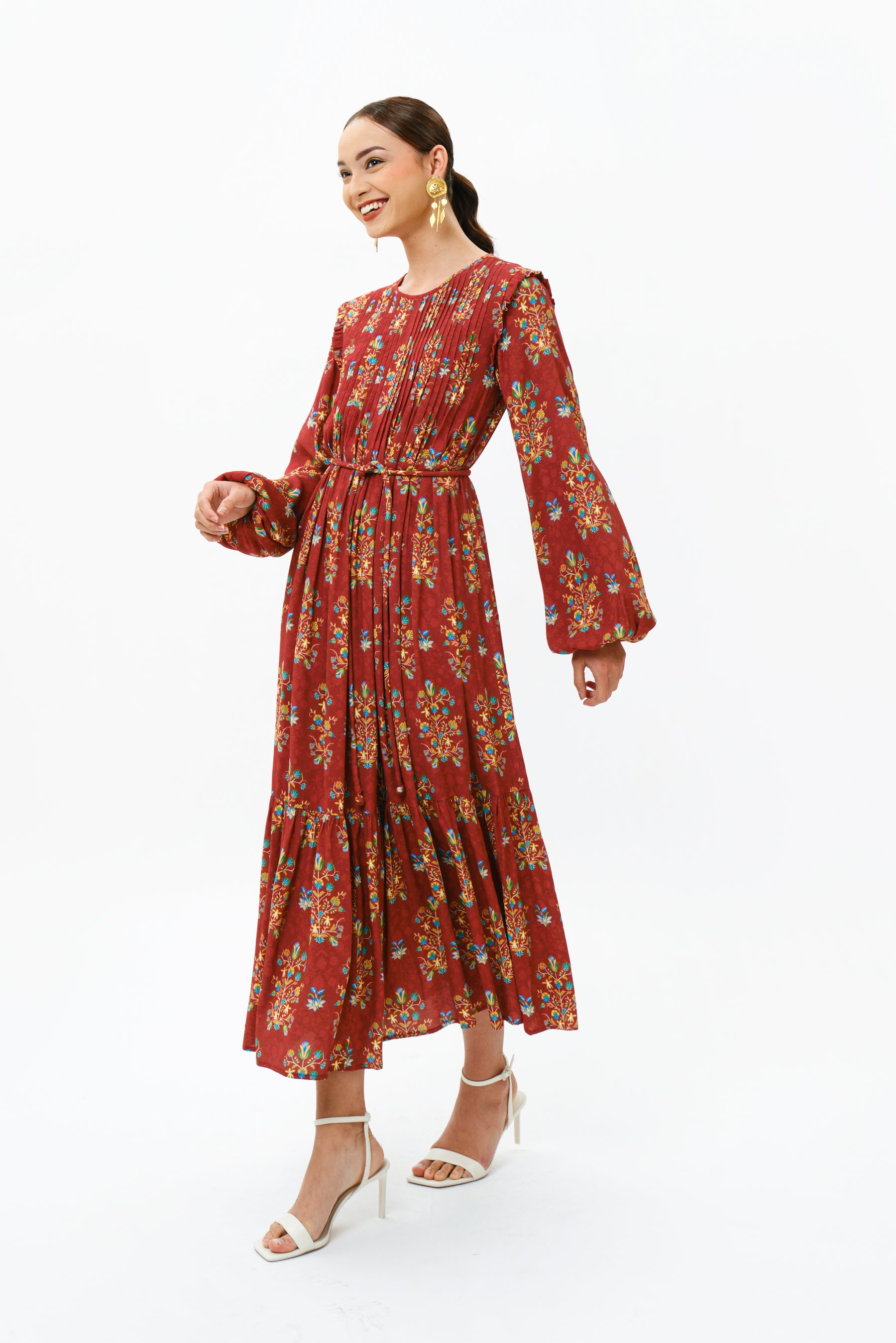 NURA Dress in Red Anggrek