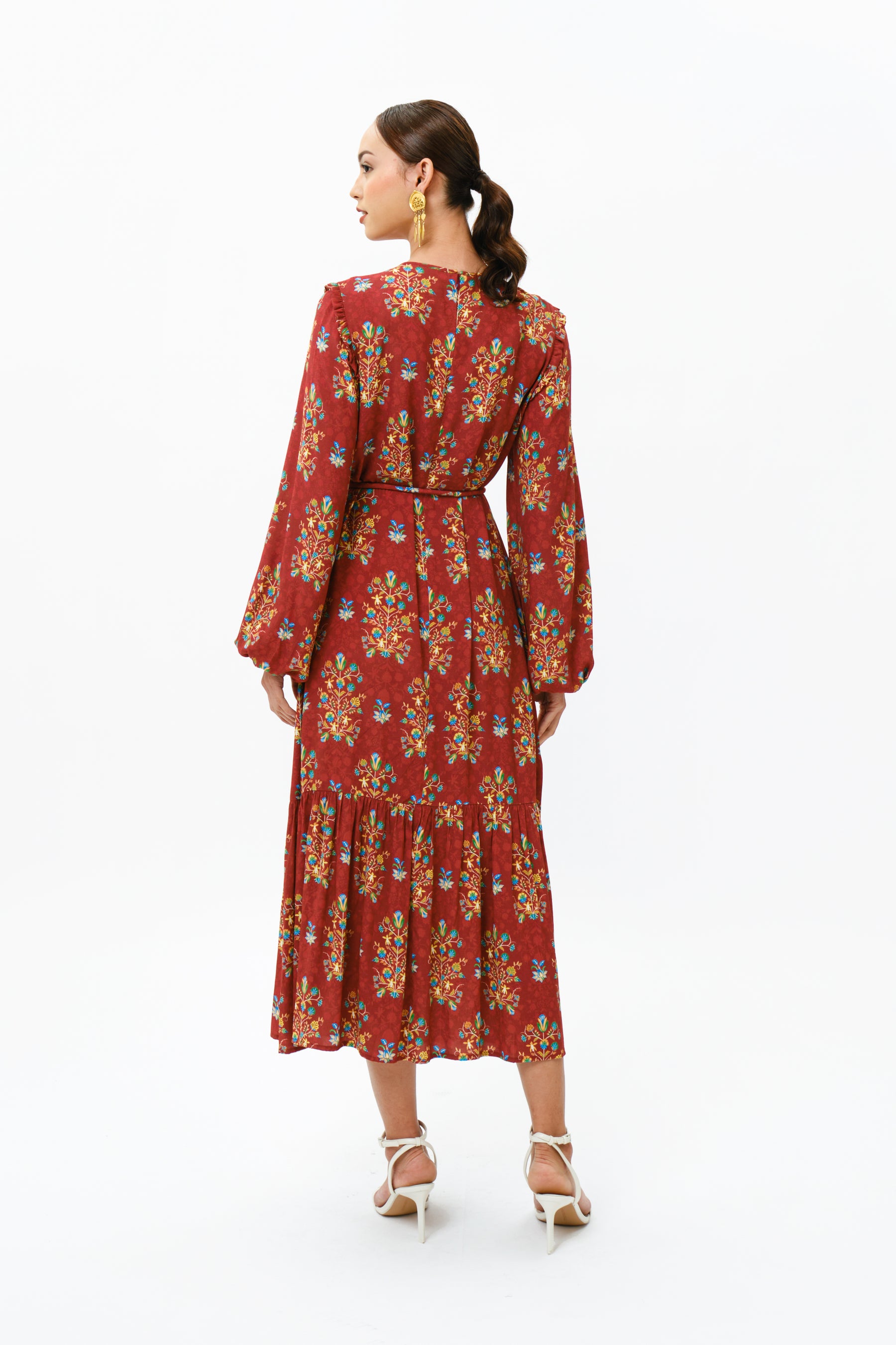 NURA Dress in Red Anggrek