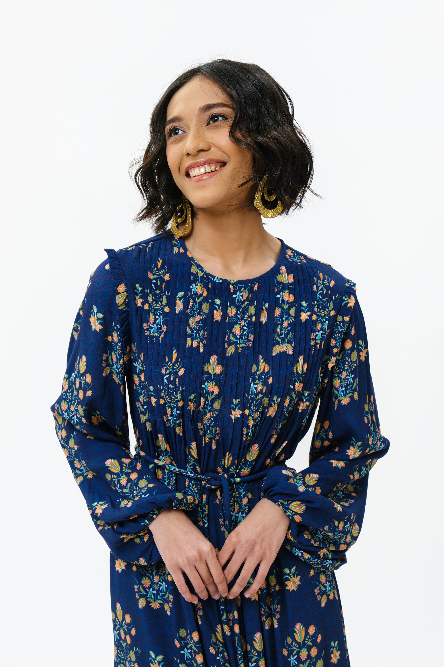 NURA Dress in Navy Anggrek