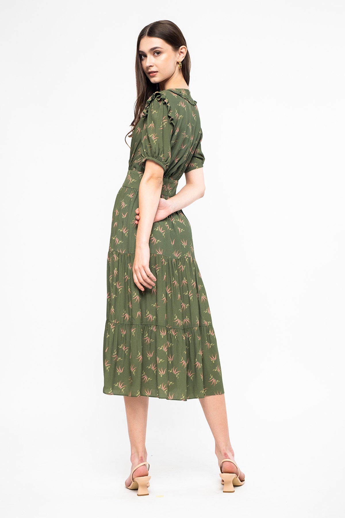 ELINA Dress in Green Cabe
