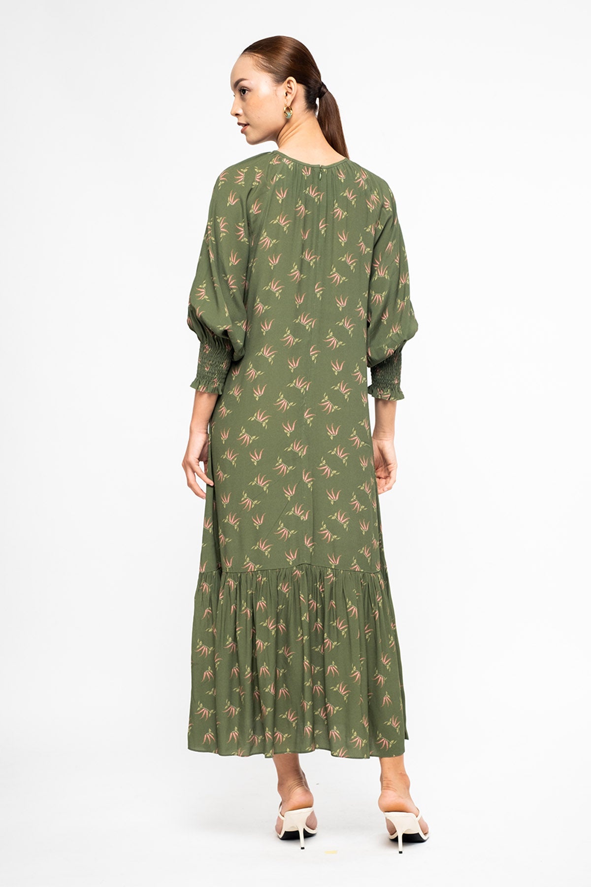 EILA Dress in Green Cabe