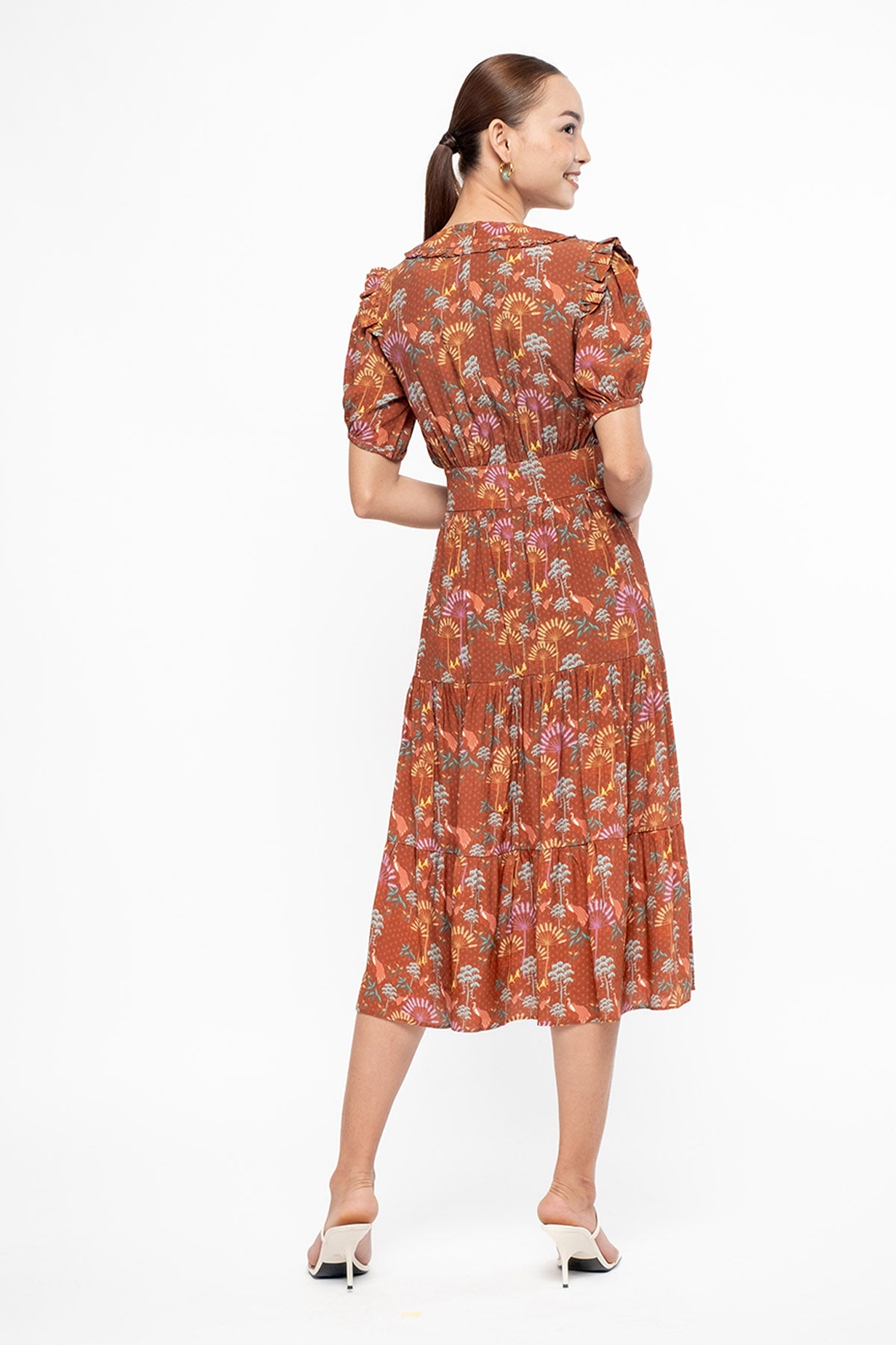 ELINA Dress in Terracotta Kuau