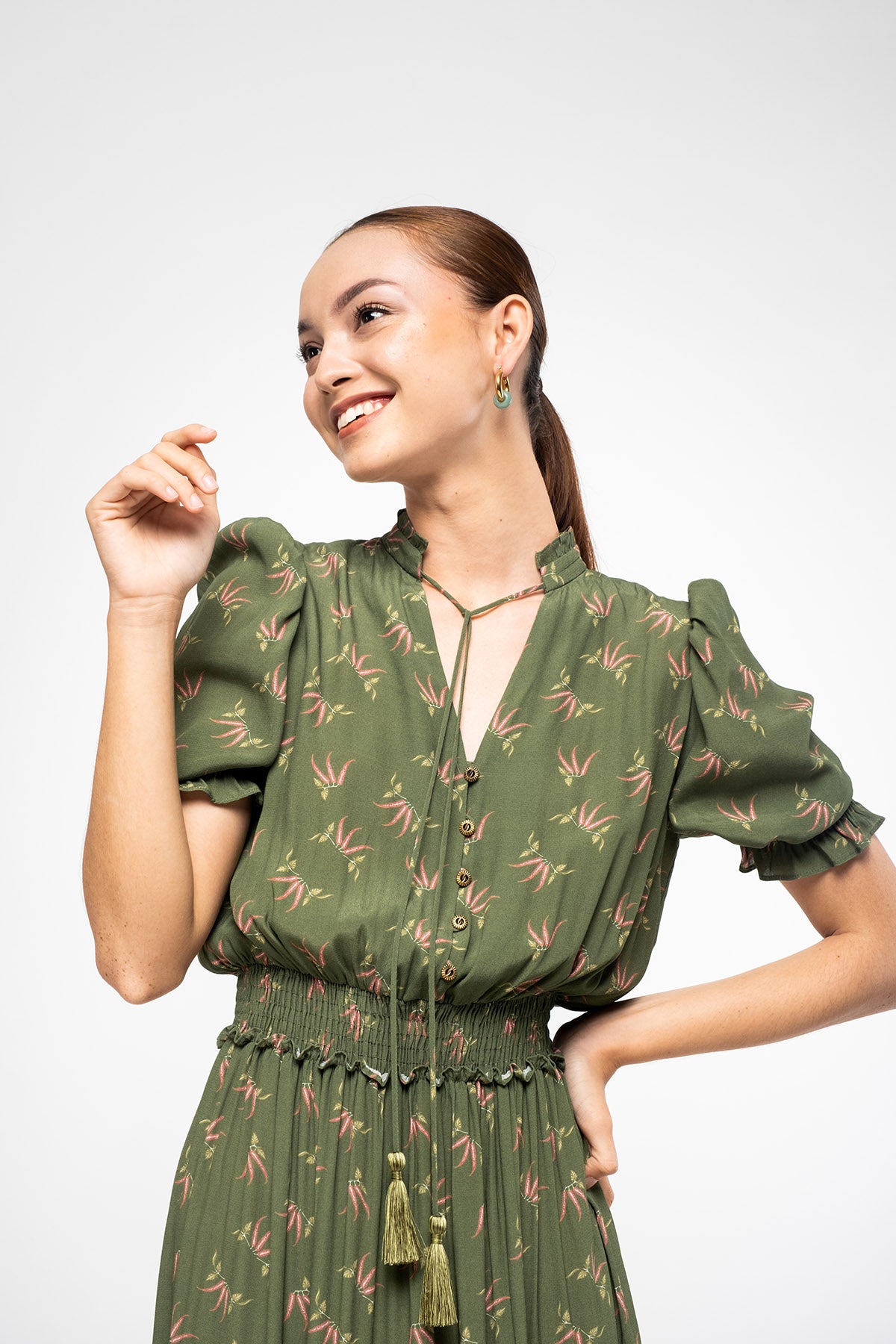 ILIA Dress in Green Cabe