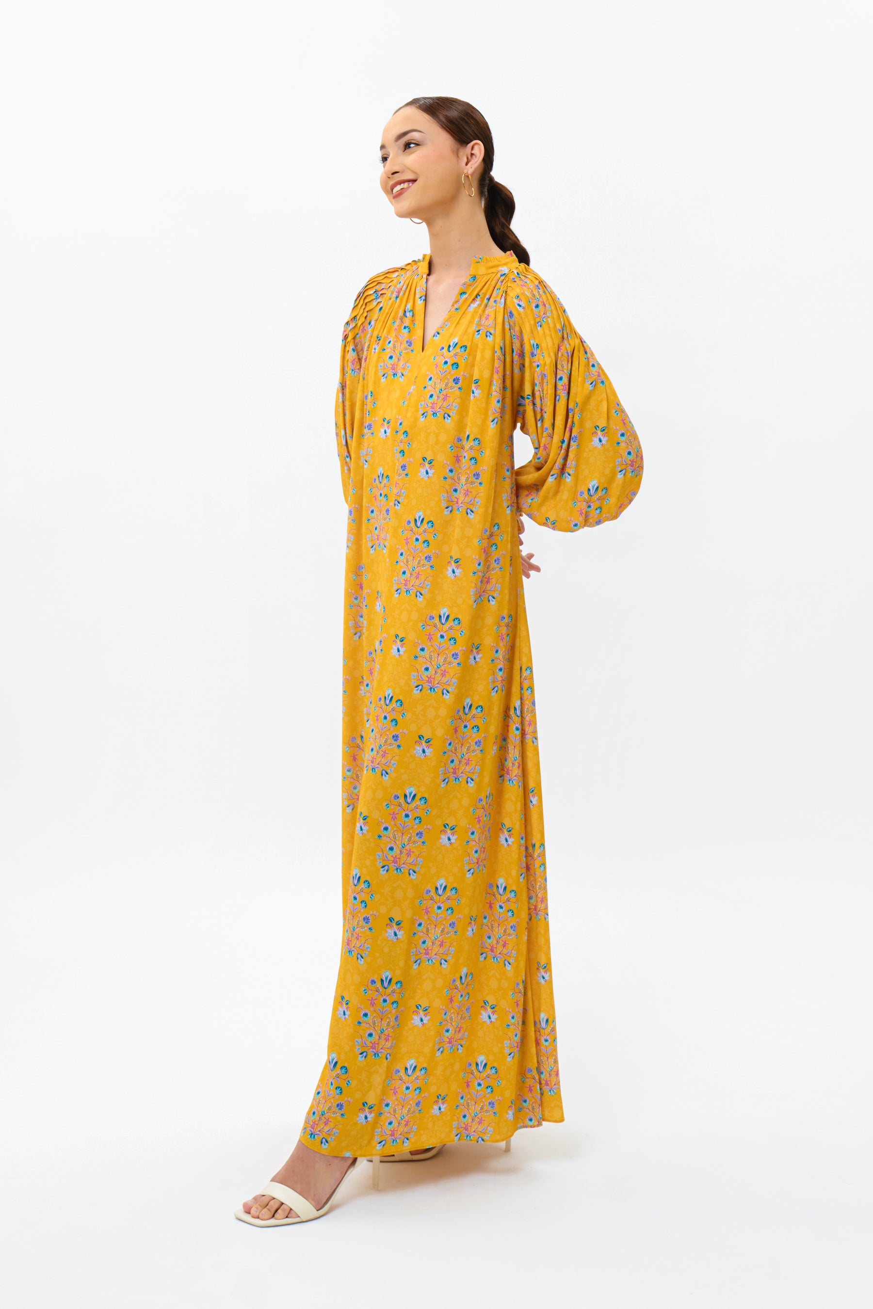 SAFIYA Dress in Yellow Anggrek