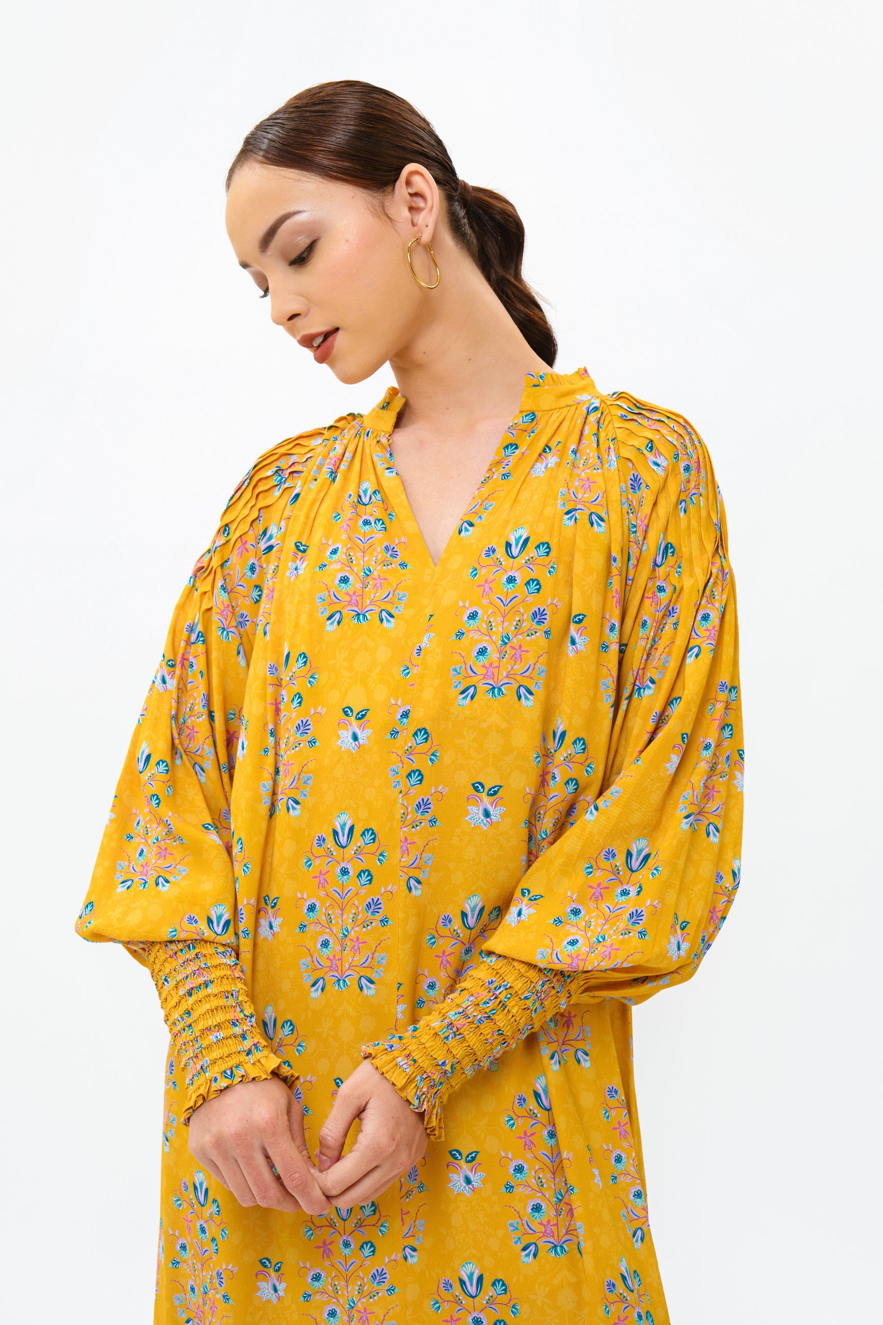 SAFIYA Dress in Yellow Anggrek