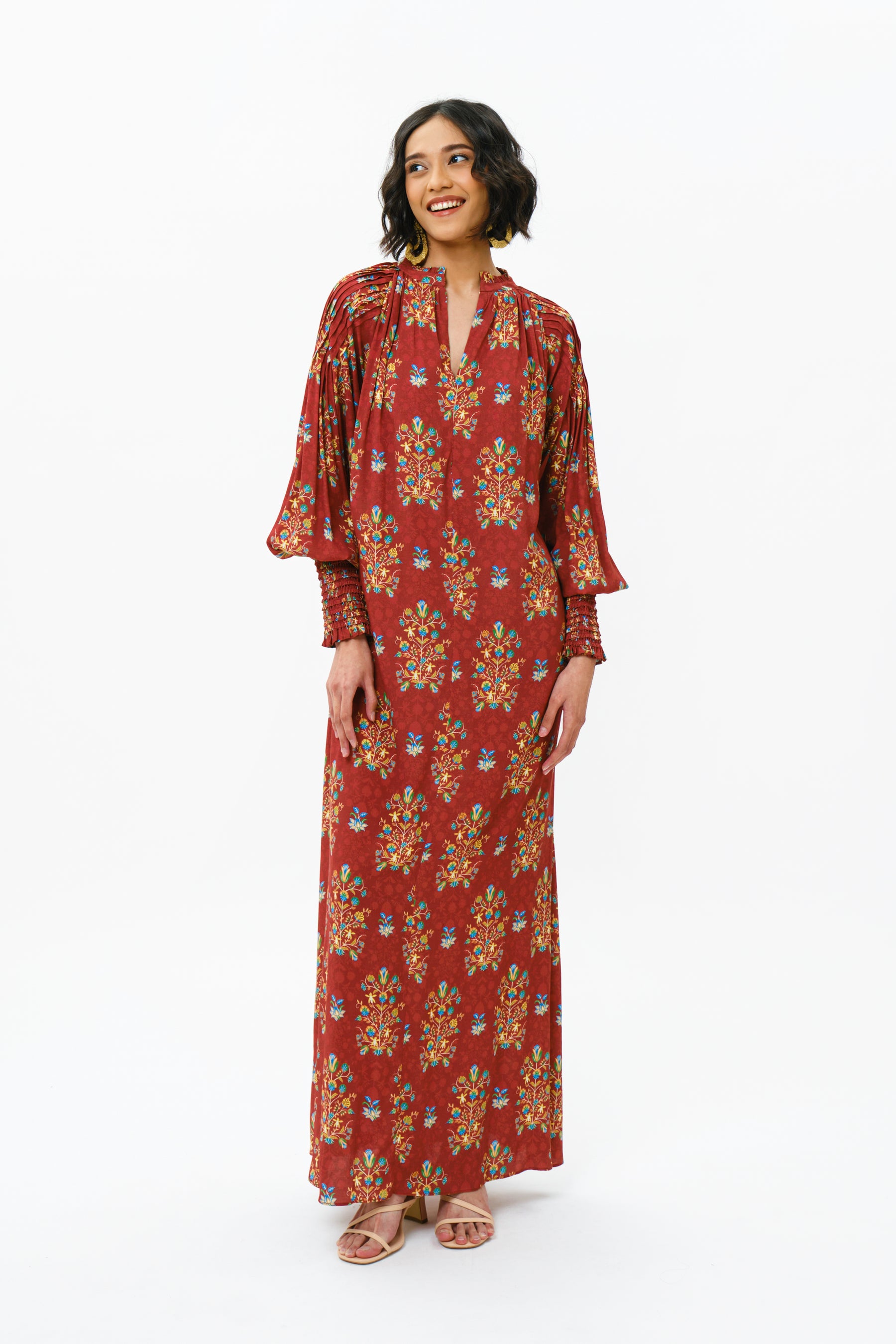 SAFIYA Dress in Red Anggrek