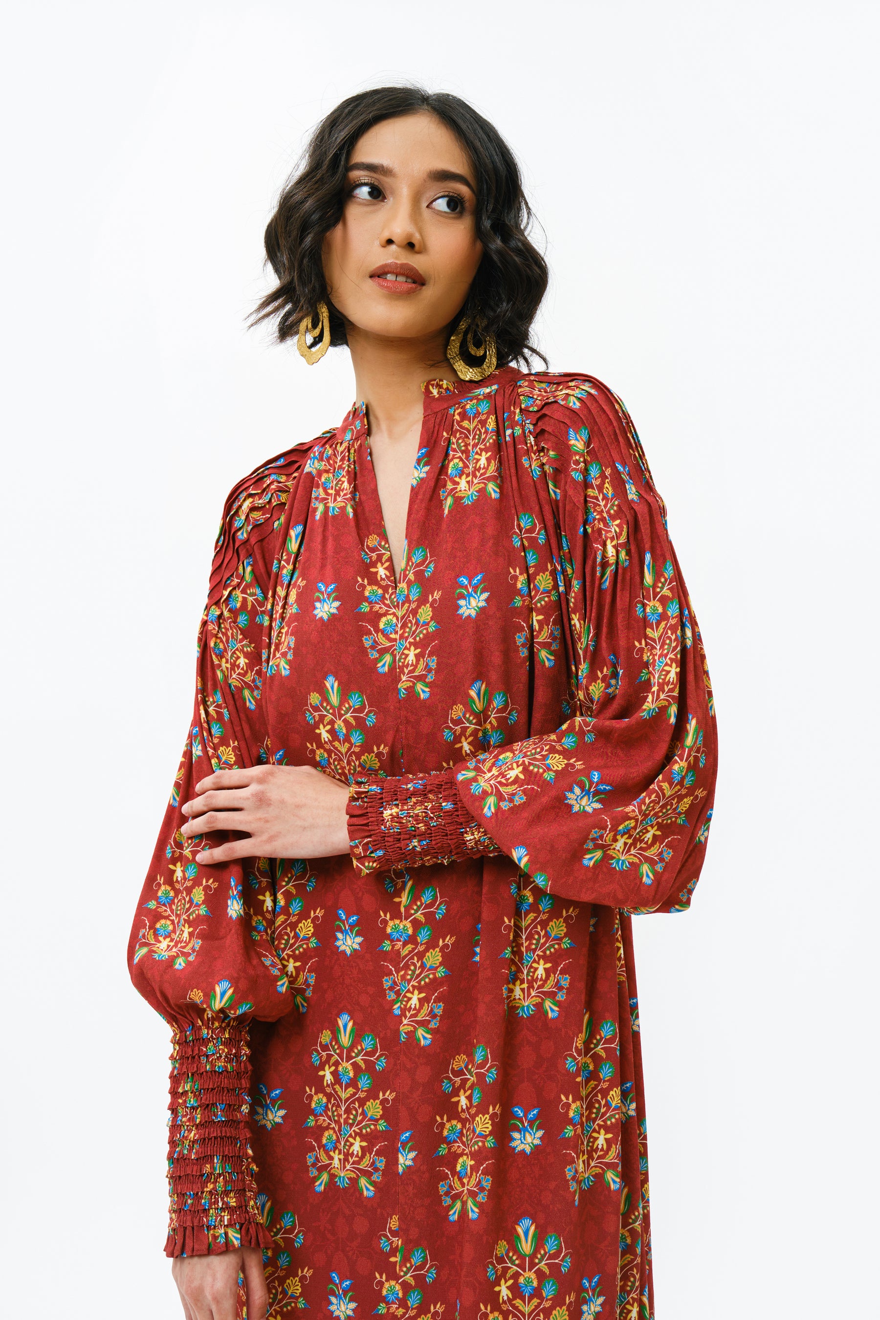 SAFIYA Dress in Red Anggrek