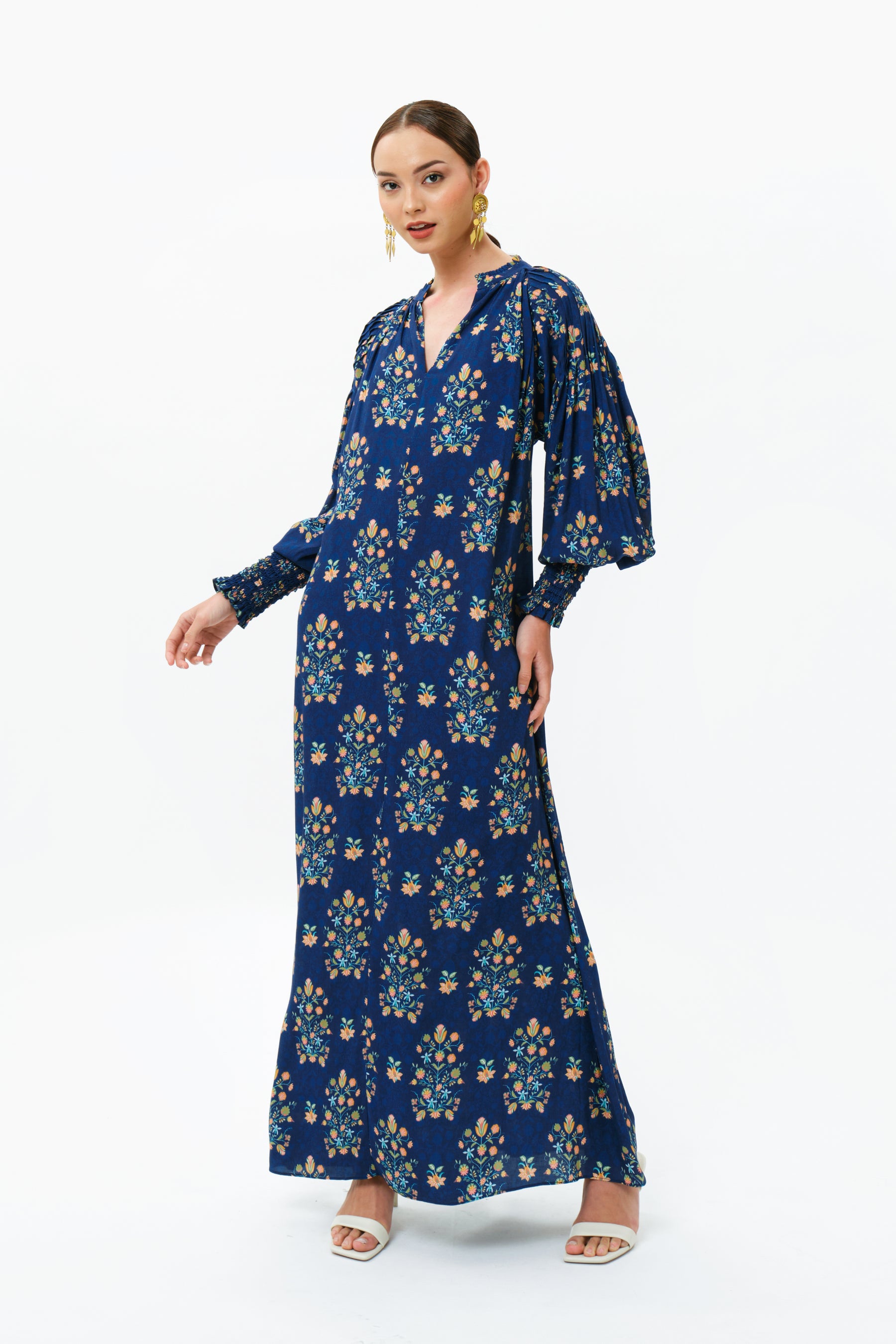 SAFIYA Dress in Navy Anggrek