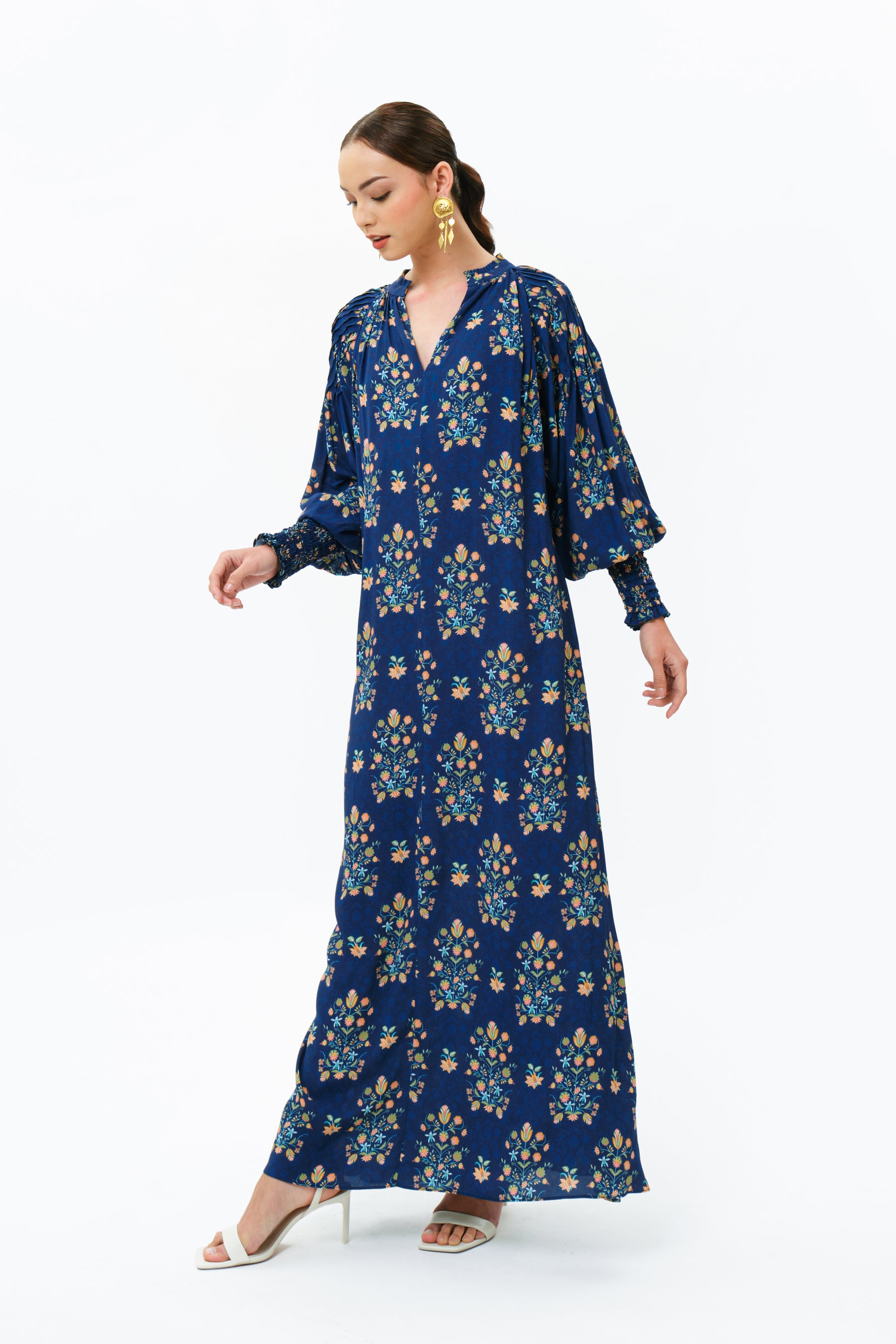 SAFIYA Dress in Navy Anggrek