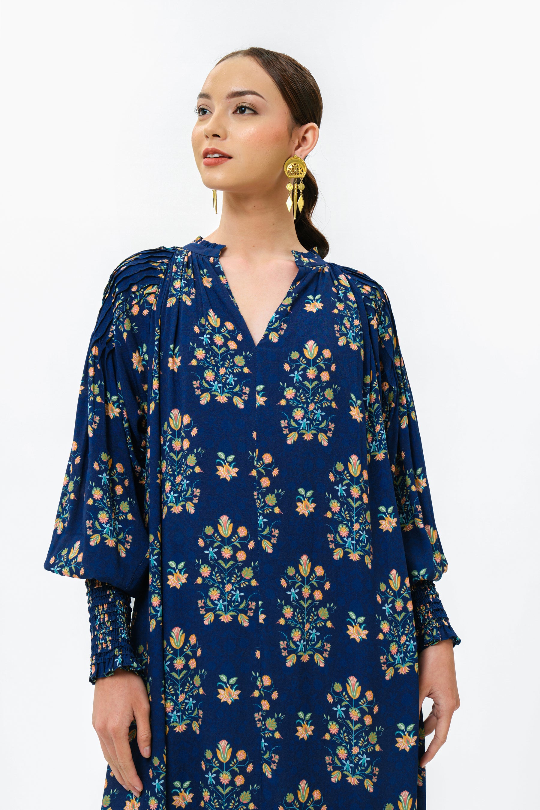 SAFIYA Dress in Navy Anggrek