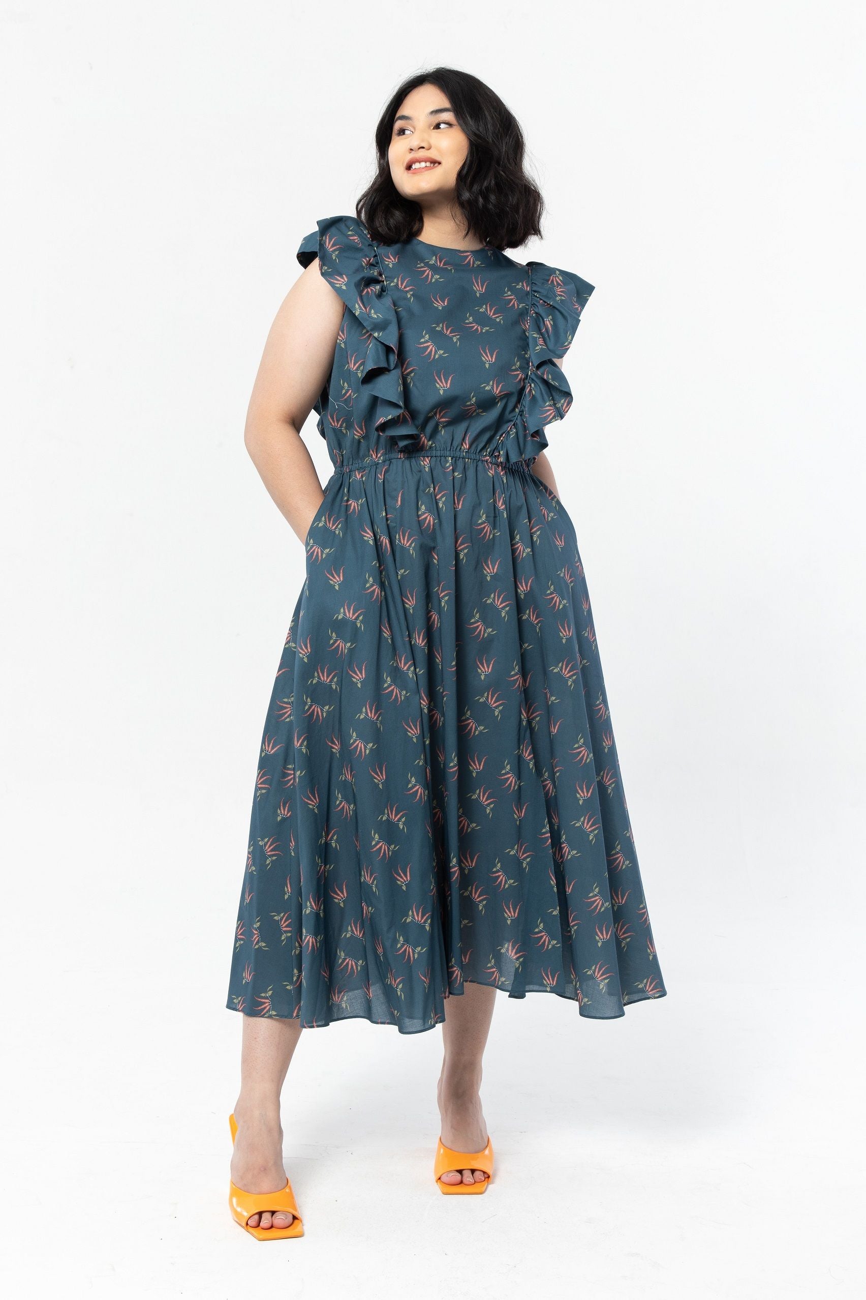 AZRA Dress in Blue Cabe