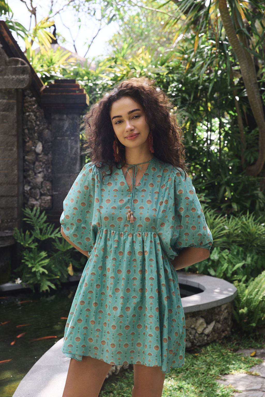 OLA Dress in Blue Penjor