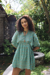 OLA Dress in Blue Penjor