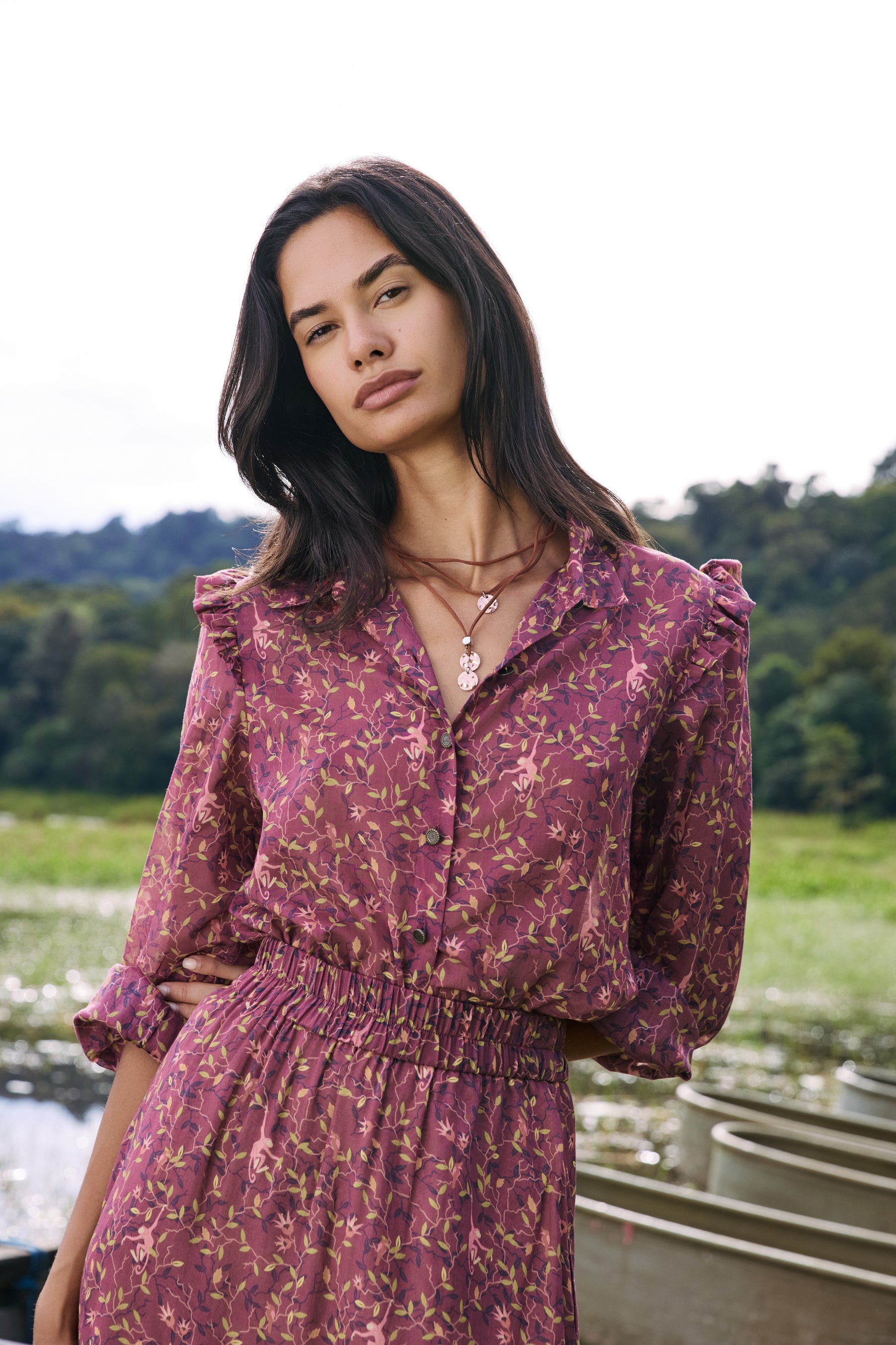 AMAL Top in Maroon Macca