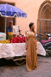 ANYA Dress in Gold Lamia