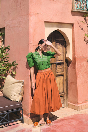 ERIN Skirt in Orange Sulam