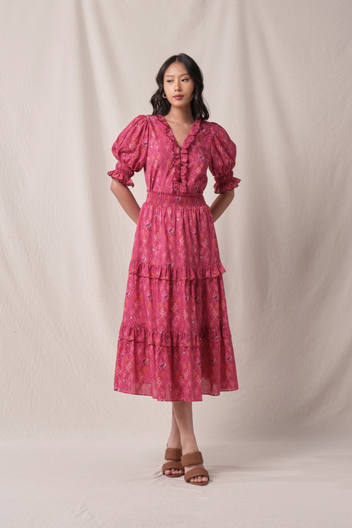 BUNDLING: Agnes Top in Fuschia Penyu and Sandy Skirt in Fuschia Penyu