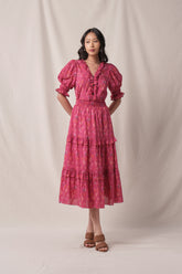 BUNDLING: Agnes Top in Fuschia Penyu and Sandy Skirt in Fuschia Penyu