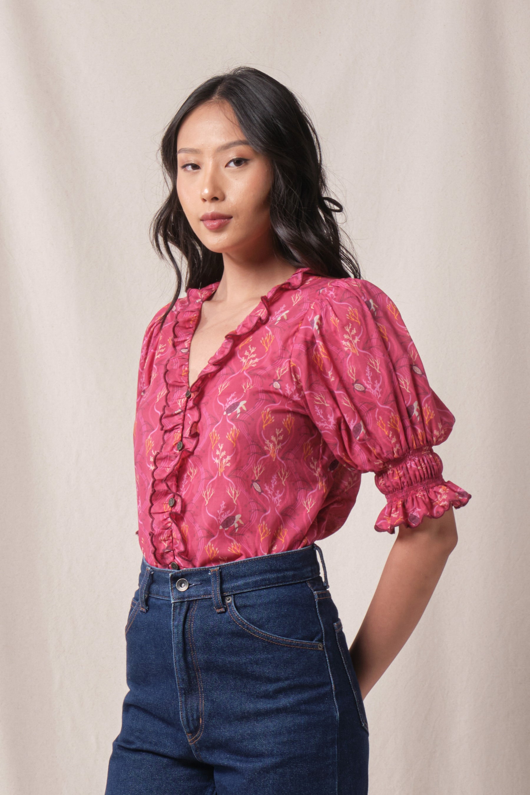 AGNES Top in Fuschia Penyu