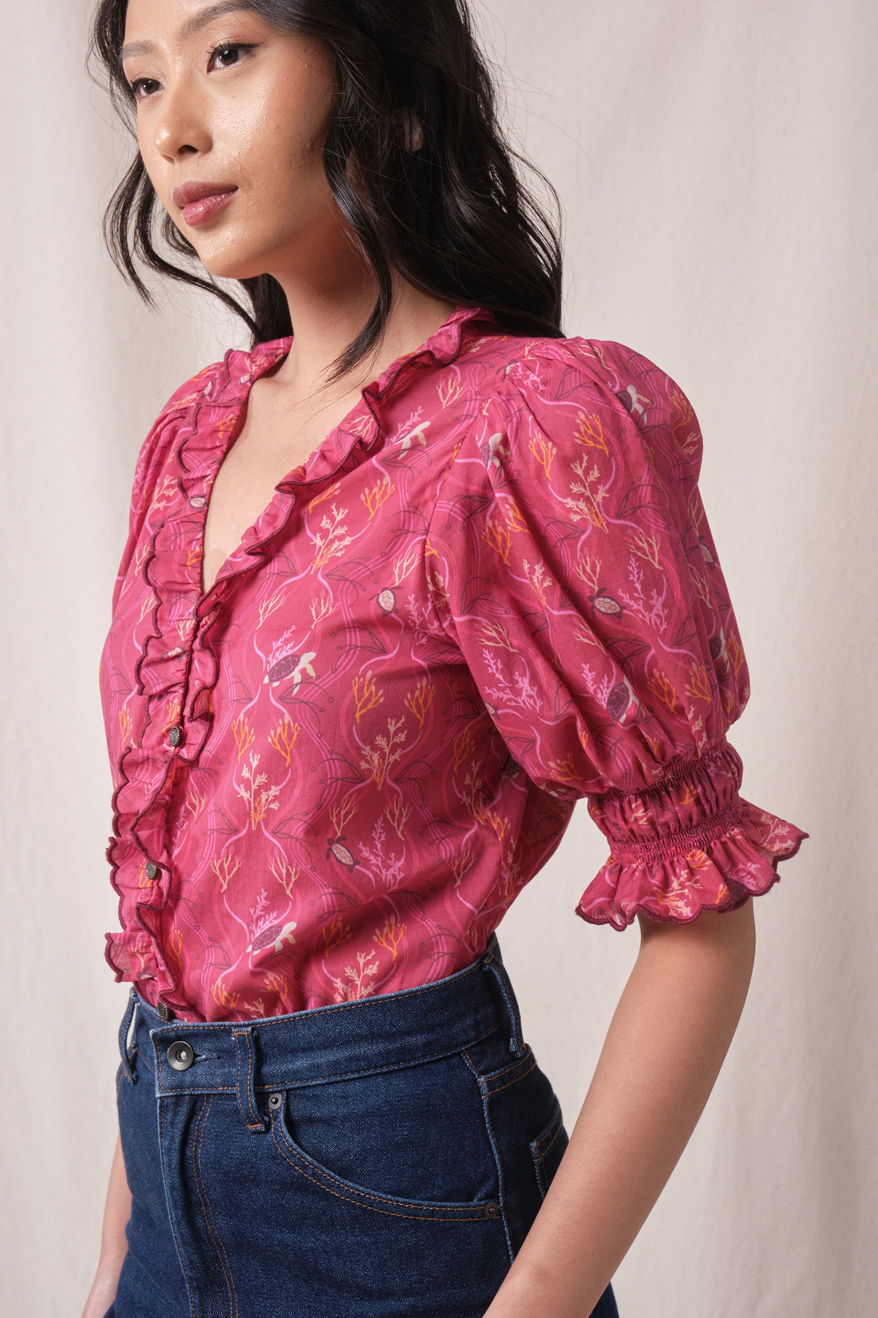 AGNES Top in Fuschia Penyu