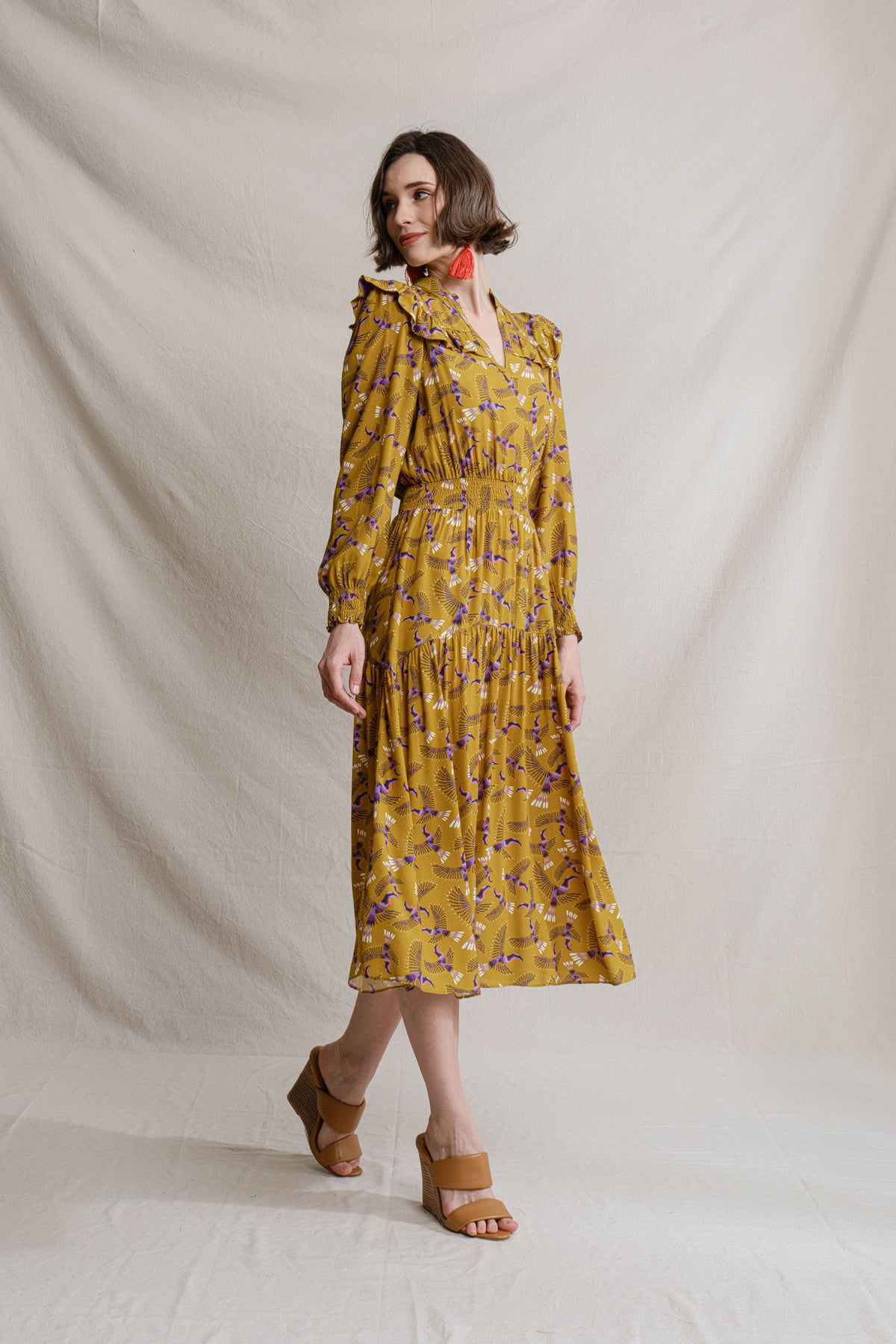 ALANA Dress in Yellow Julang