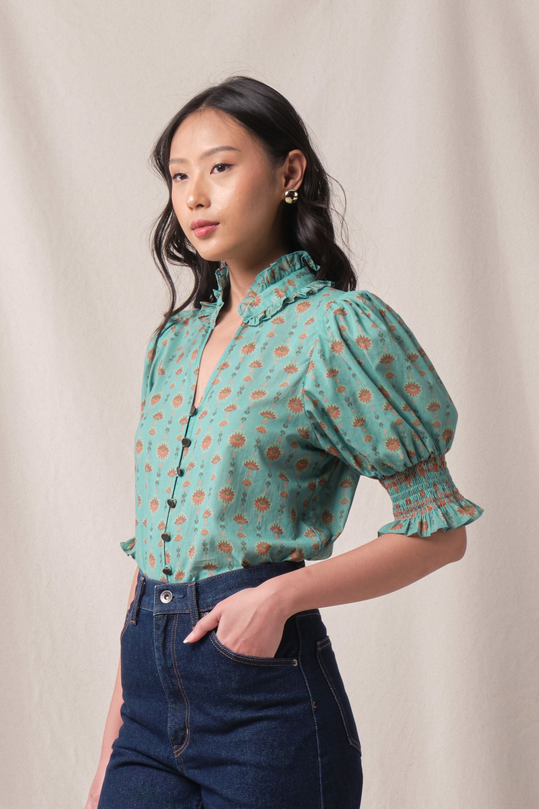 ALEX Top in Blue Penjor
