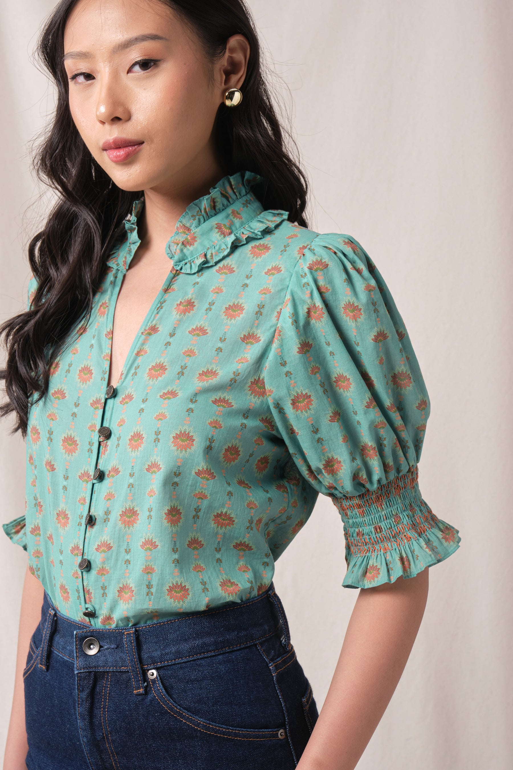 ALEX Top in Blue Penjor