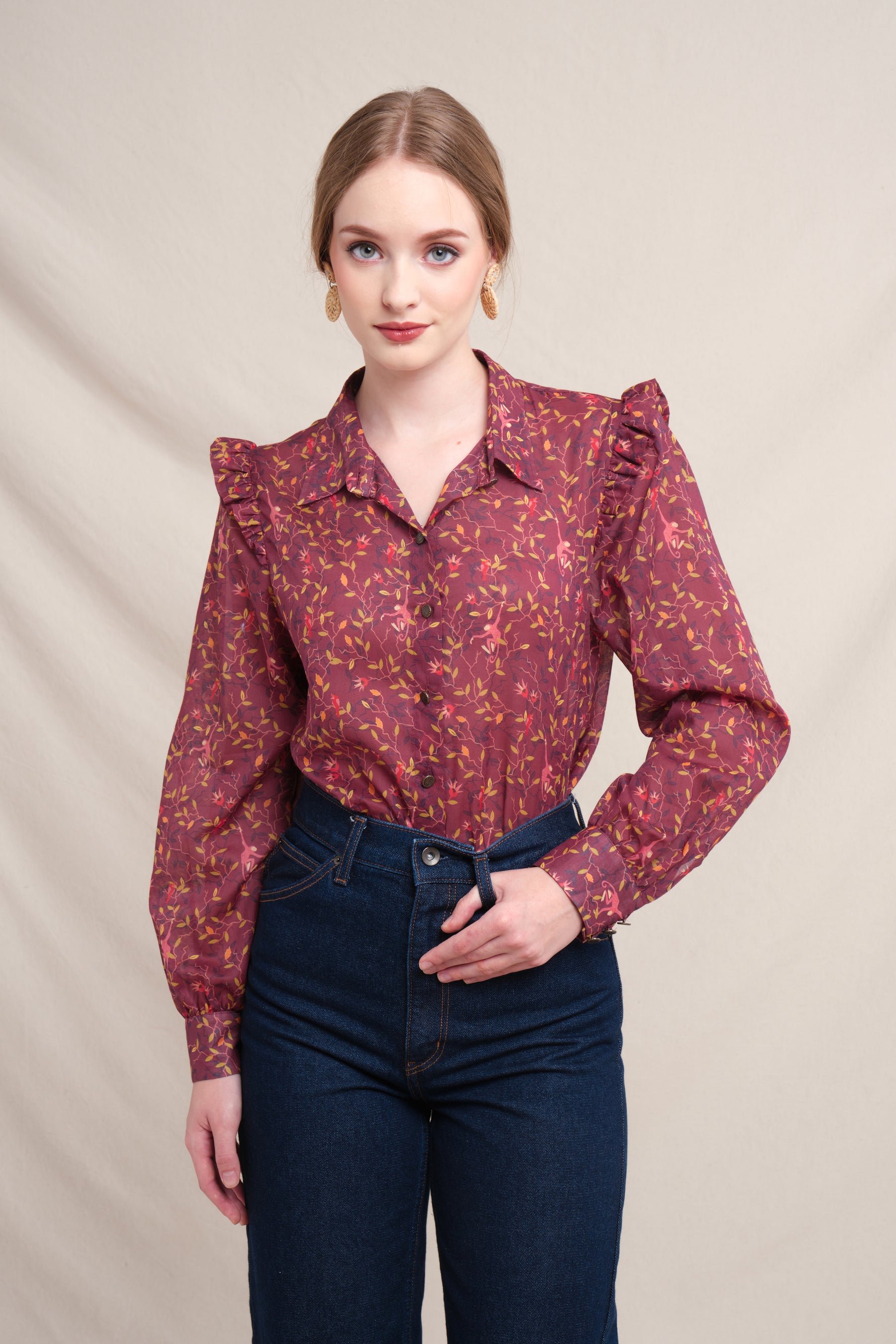 AMAL Top in Maroon Macca