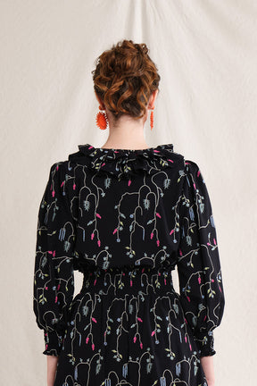 BUNDLING: Anna Top in Black Lada and Riona Skirt in Beige Lada